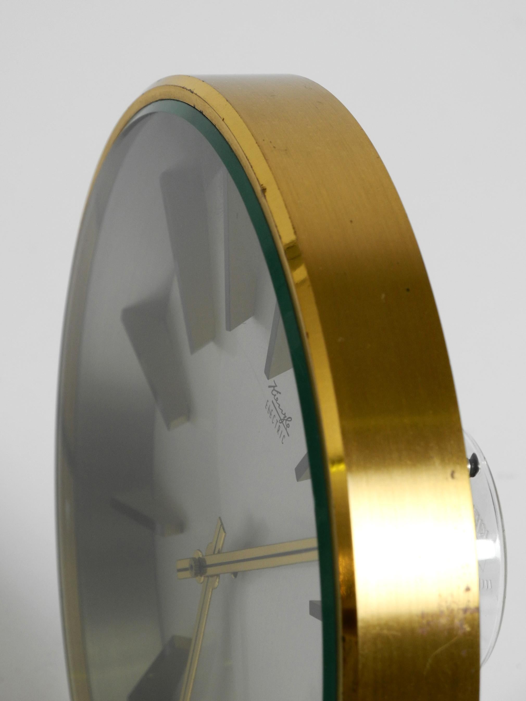 Beautiful original 1960s heavy brass table clock from Kienzle Electric 8