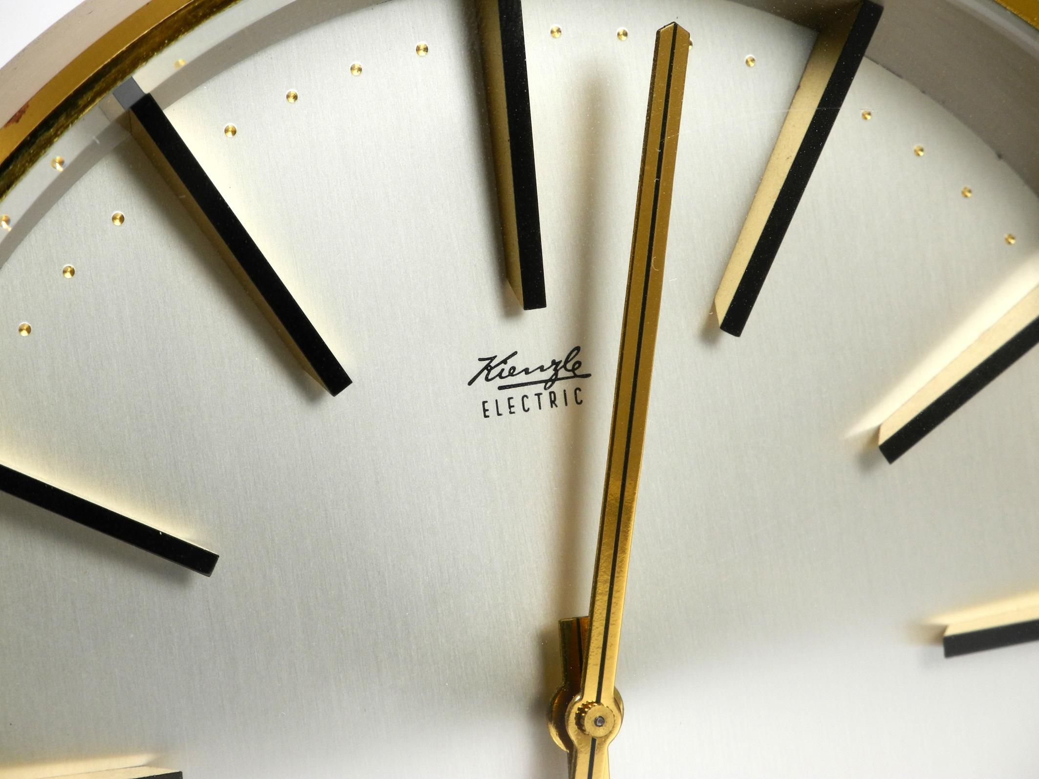 Mid-20th Century Beautiful original 1960s heavy brass table clock from Kienzle Electric