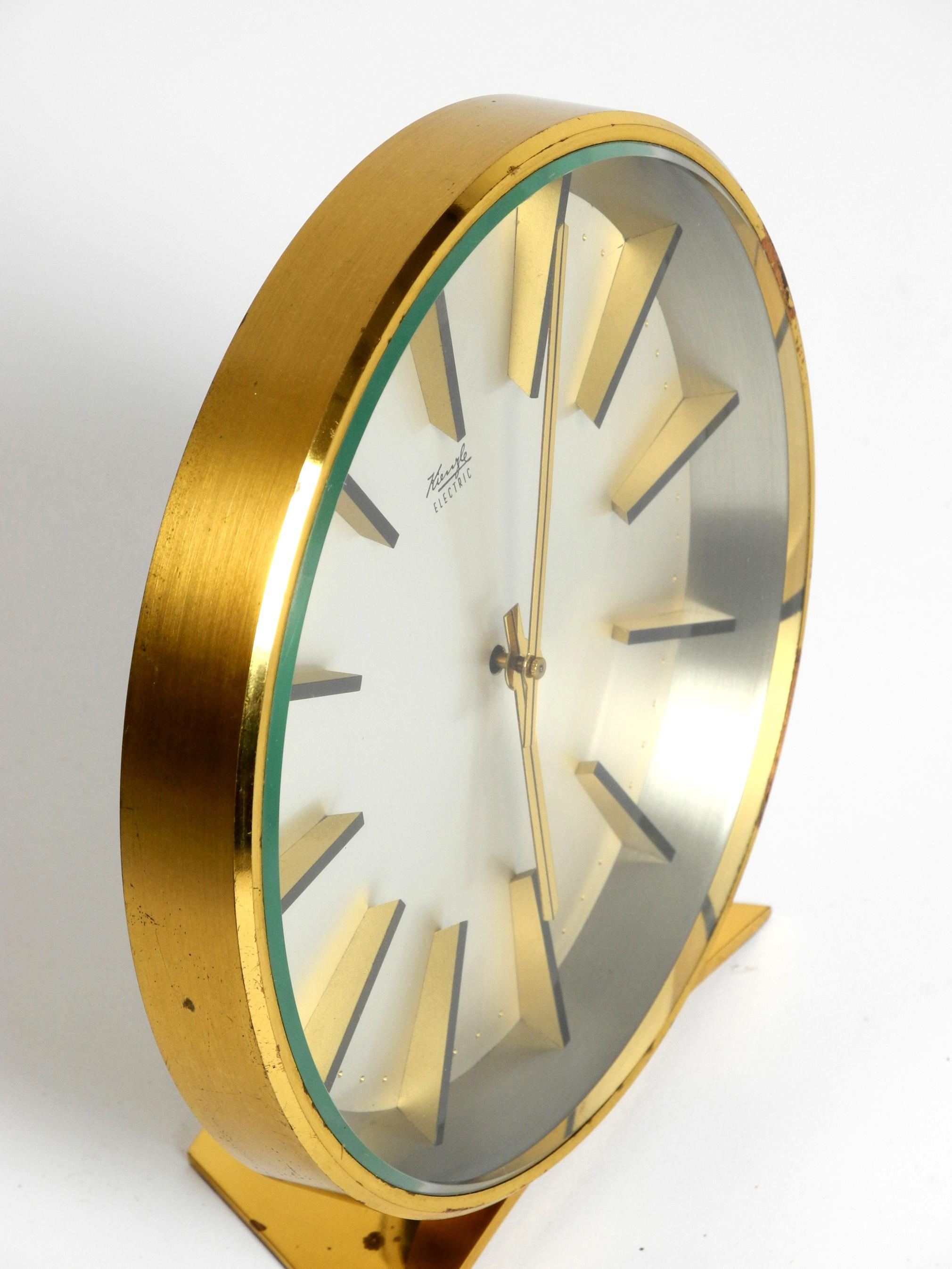Beautiful original 1960s heavy brass table clock from Kienzle Electric 1