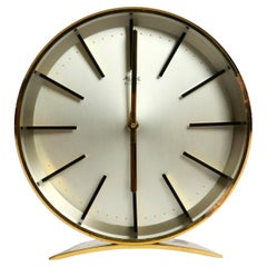 Magnifique horloge de table originale en laiton lourd des années 1960 de Kienzle Electric