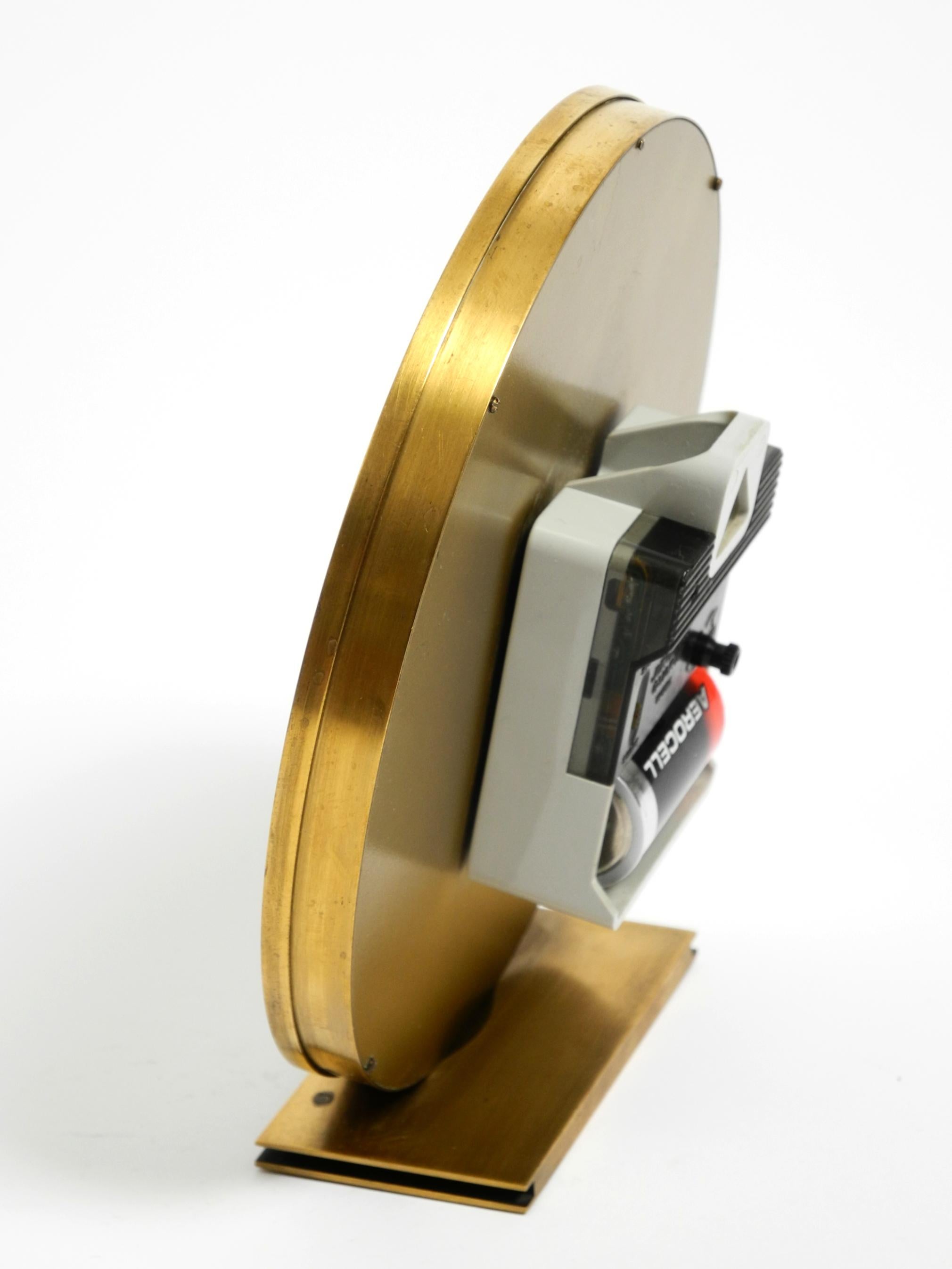 Beautiful original 1960s solid brass table clock by Kienzle For Sale 3