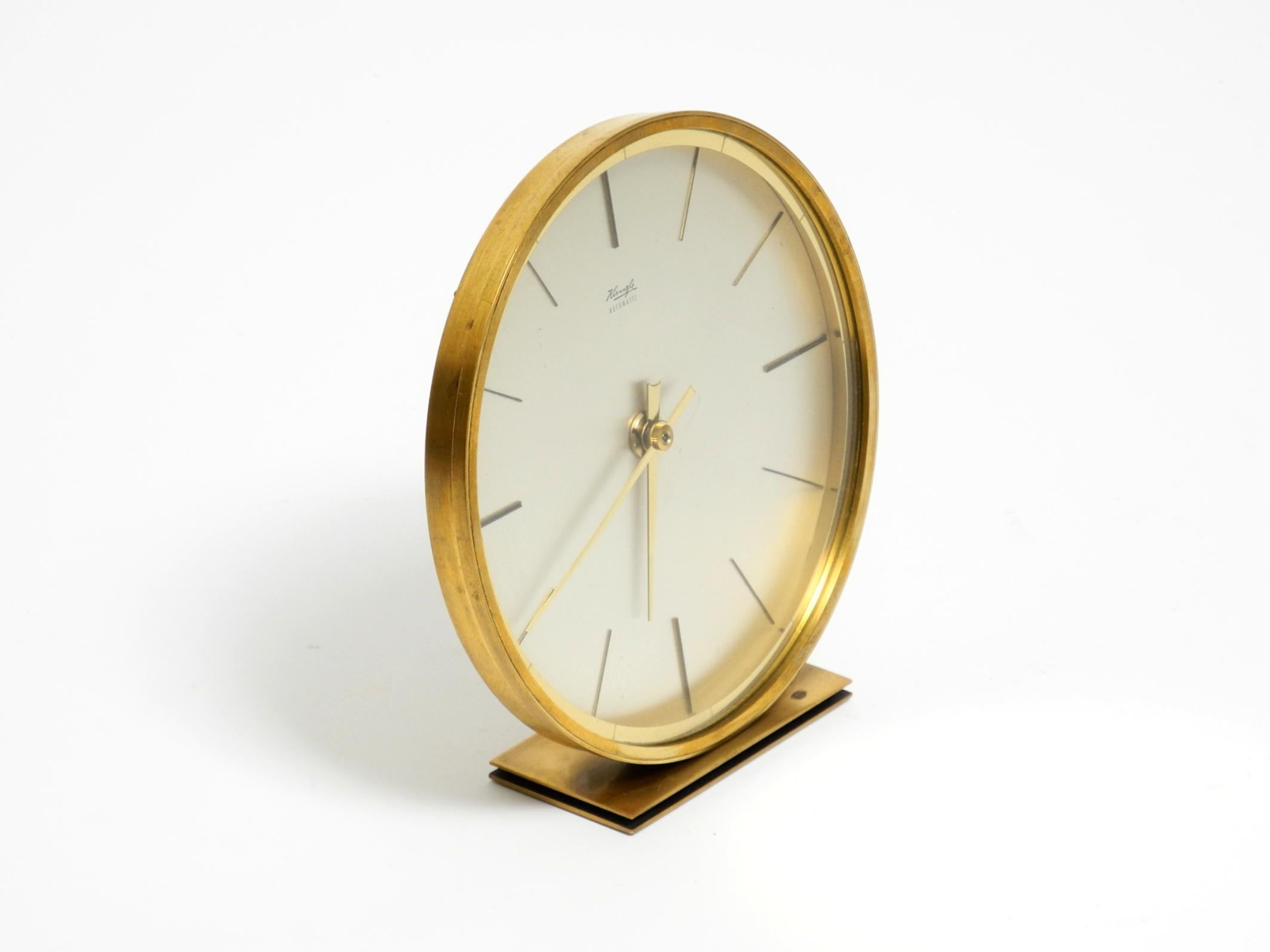 Mid-Century Modern Beautiful original 1960s solid brass table clock by Kienzle For Sale