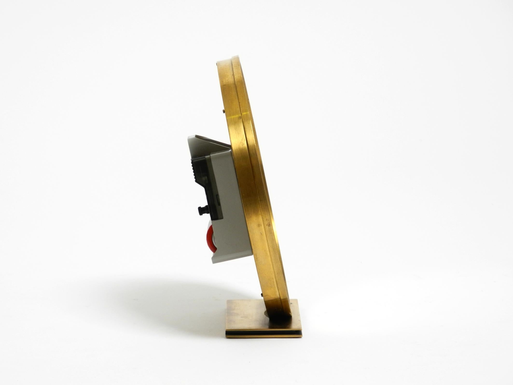 German Beautiful original 1960s solid brass table clock by Kienzle For Sale