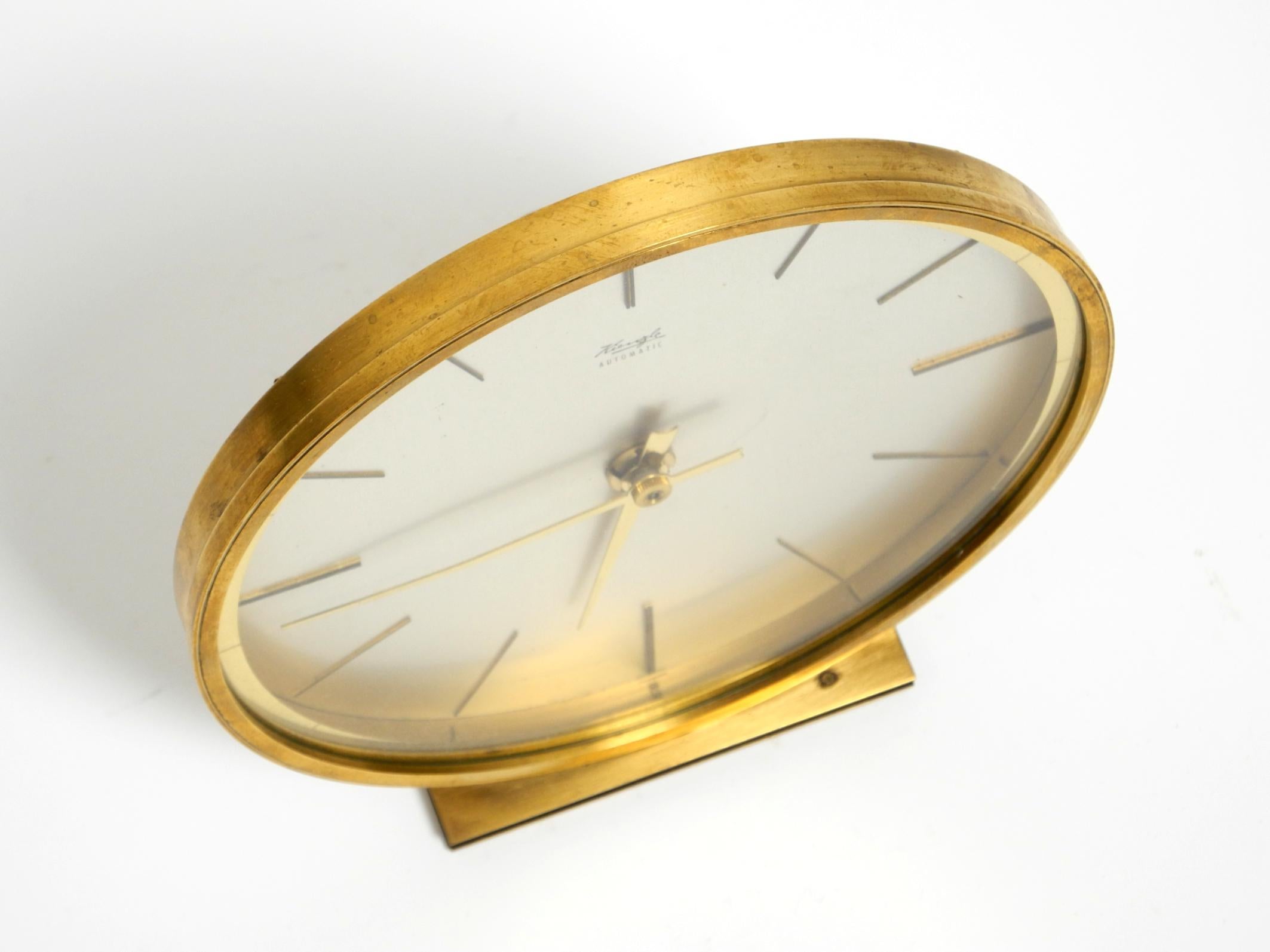 Mid-20th Century Beautiful original 1960s solid brass table clock by Kienzle For Sale