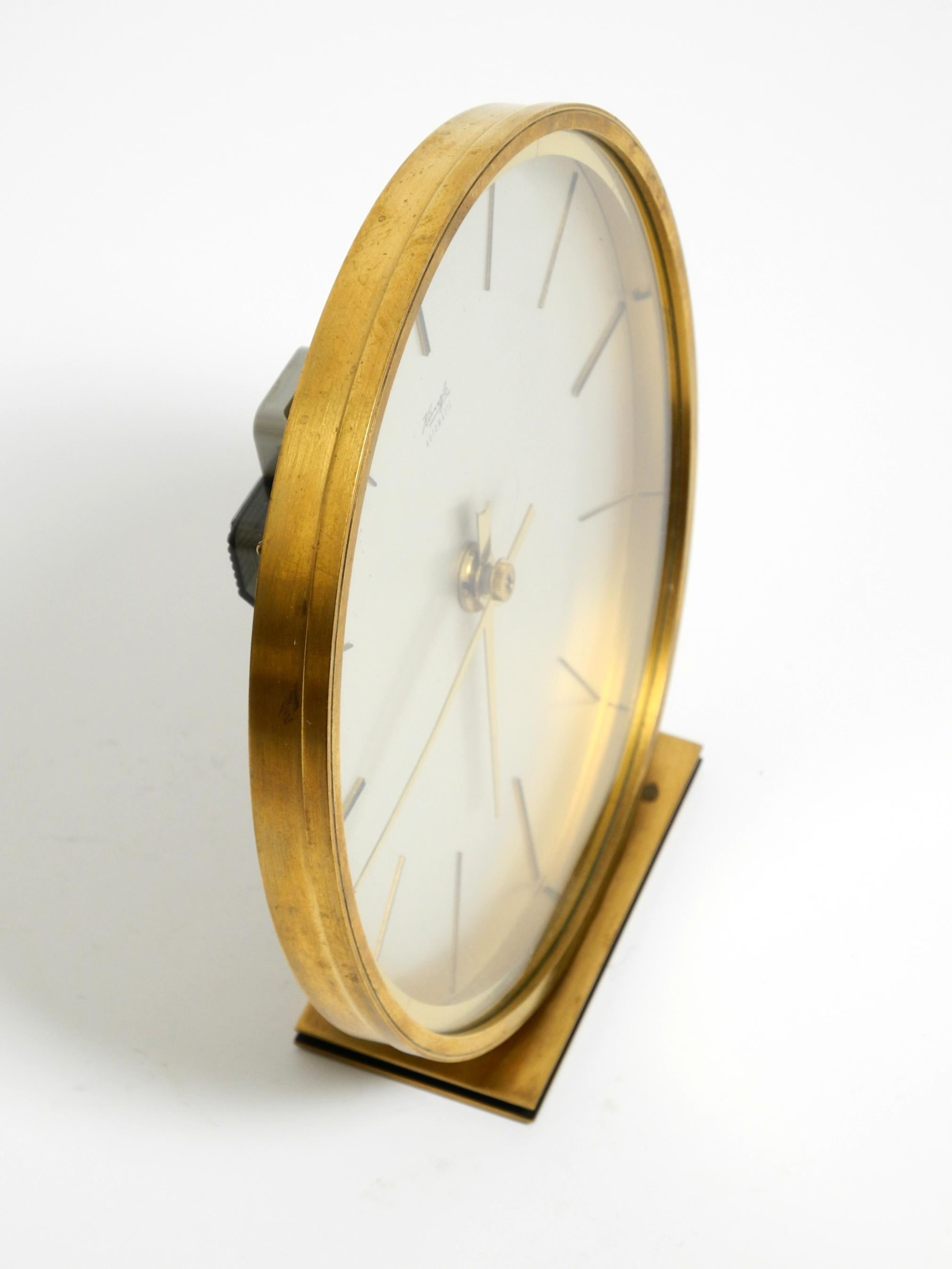 Beautiful original 1960s solid brass table clock by Kienzle For Sale 1