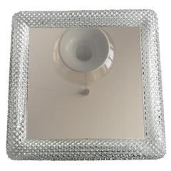 Beautiful Original 1960s Square Illuminated Limburg Crystal Glass Mirror