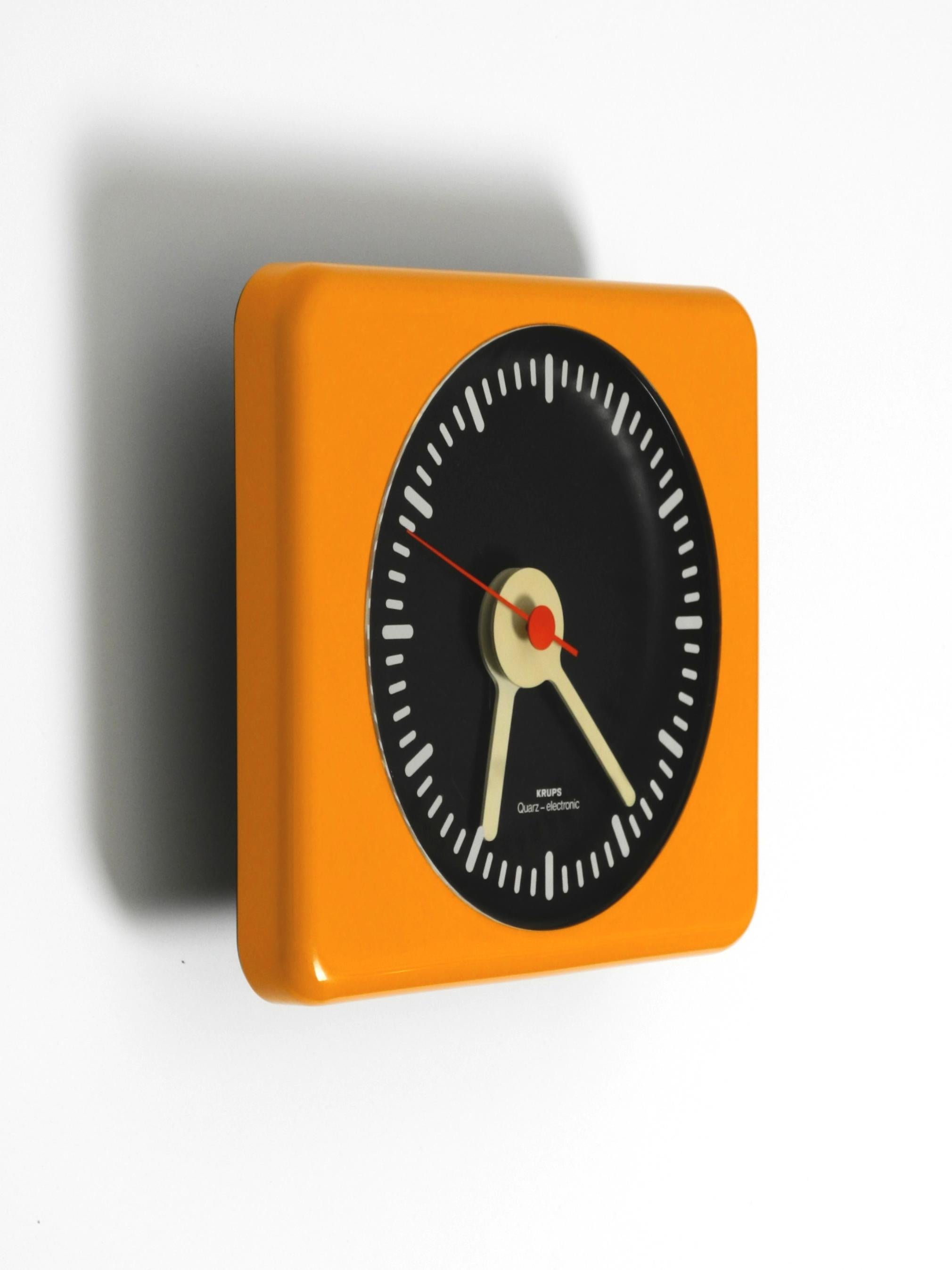 Plastic Beautiful original 1970s Krups wall clock in typical Space Age design For Sale