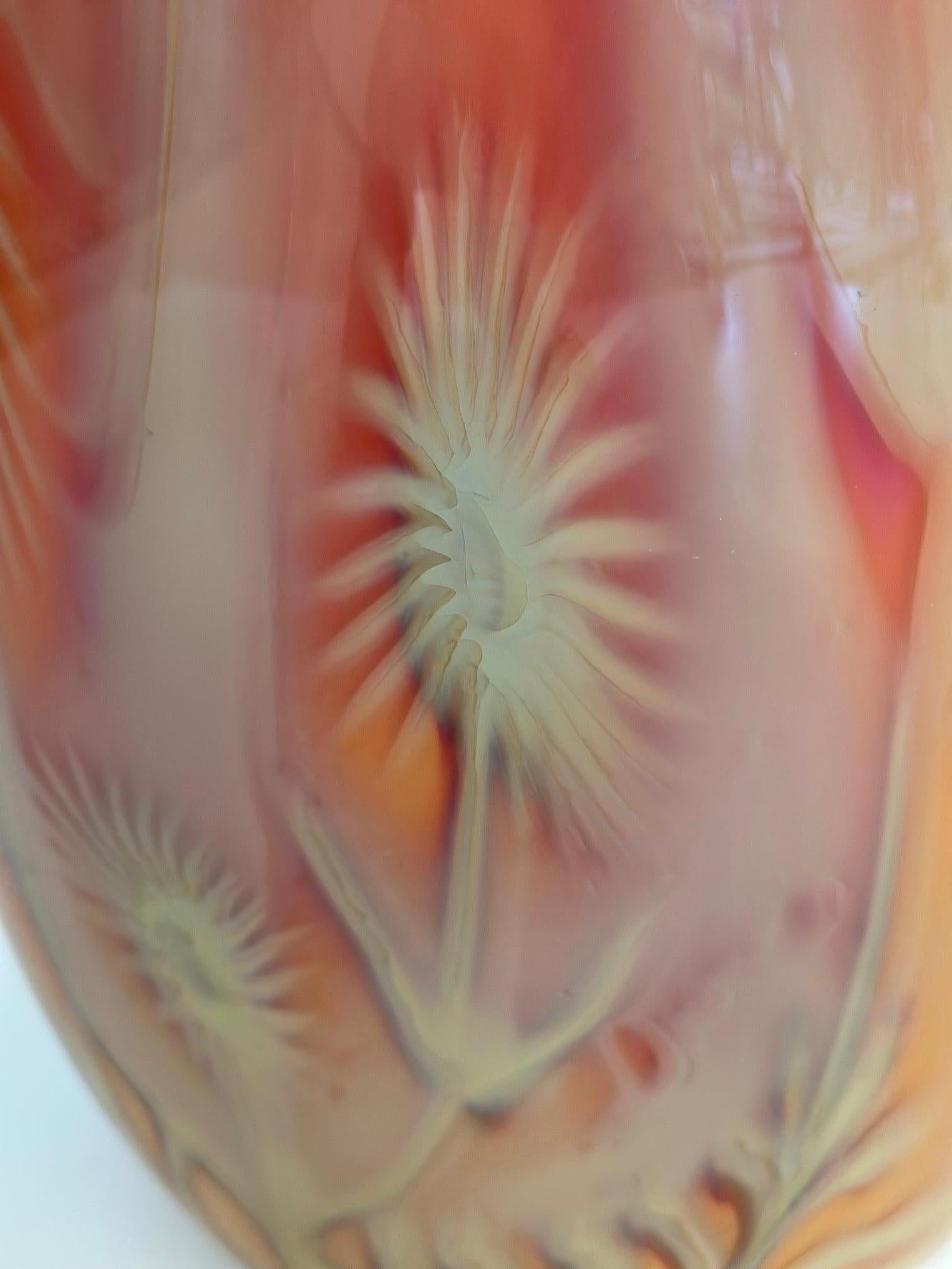 Italiano Bellissimo vaso originale in vetro artistico di Renato Forti in vendita