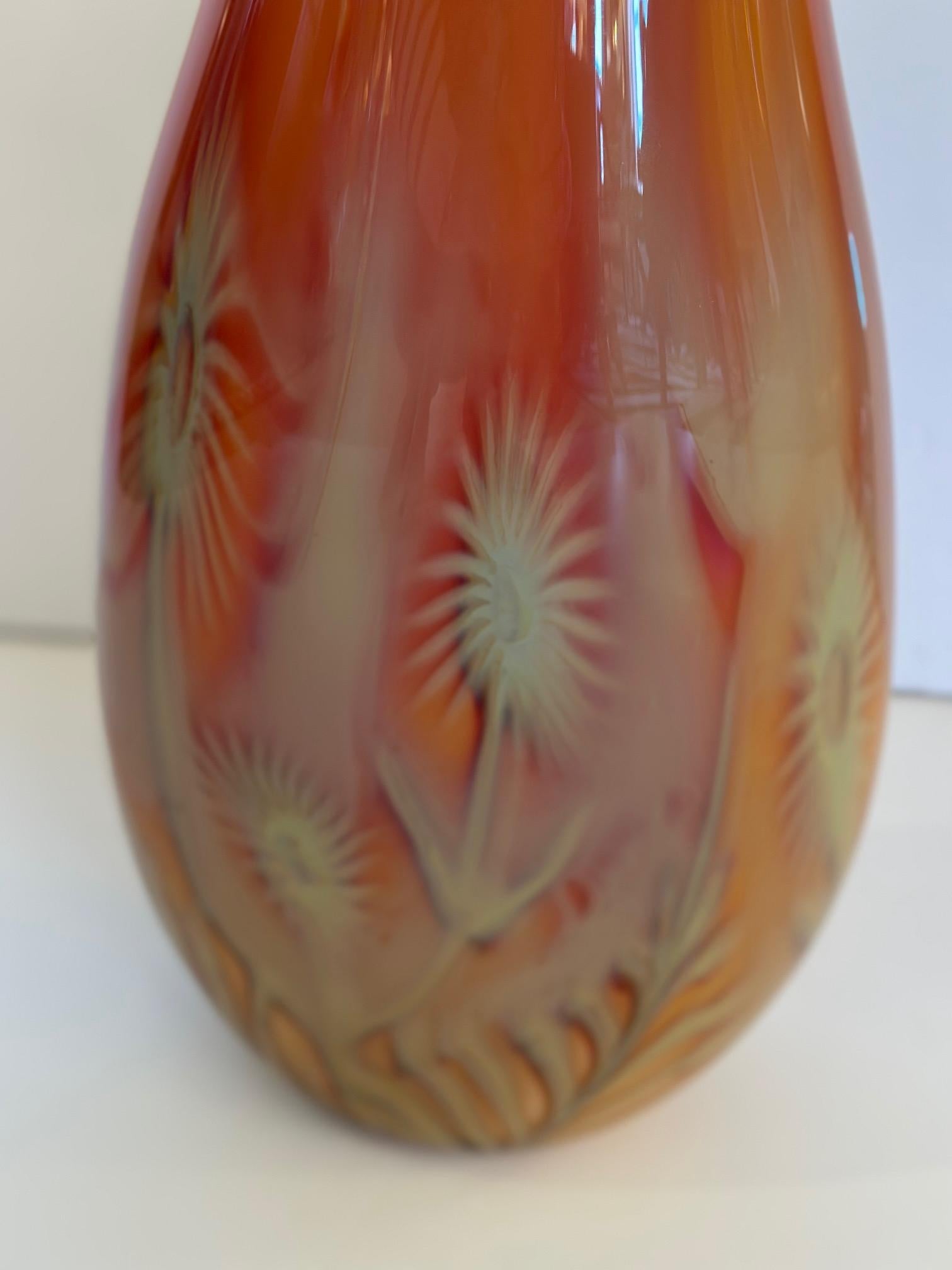 Bellissimo vaso originale in vetro artistico di Renato Forti In condizioni buone in vendita a Hopewell, NJ