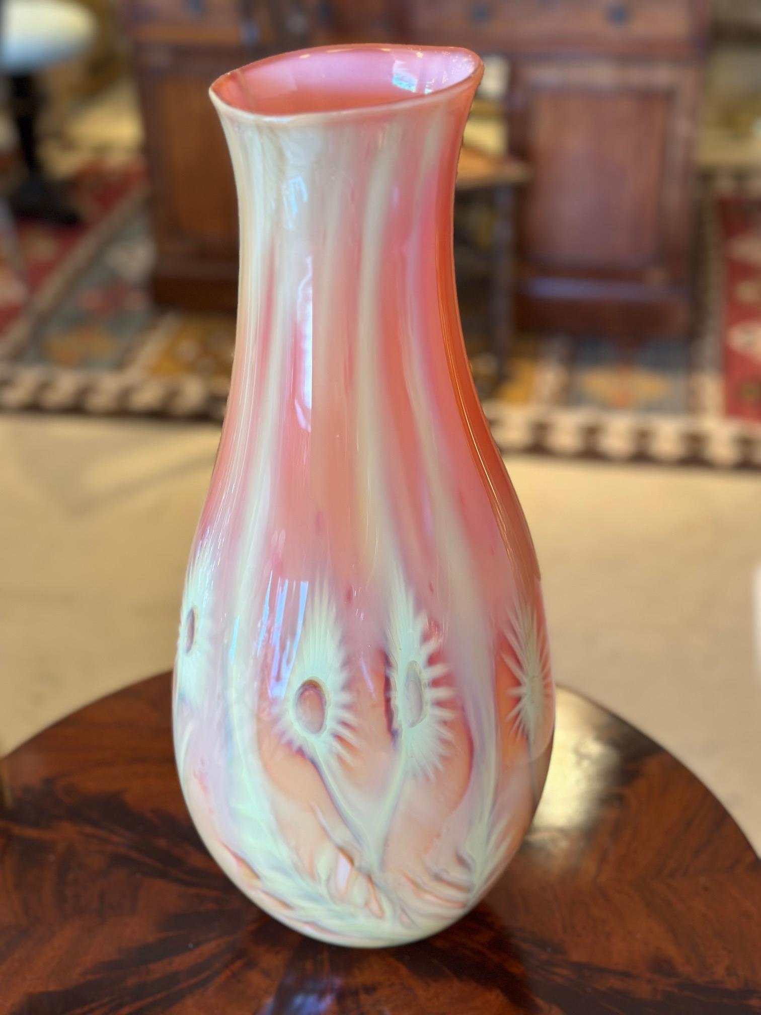Vetro artistico Bellissimo vaso originale in vetro artistico di Renato Forti in vendita
