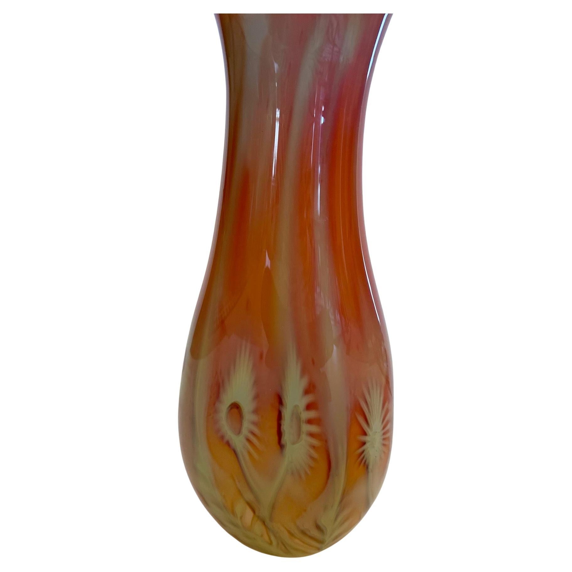Bellissimo vaso originale in vetro artistico di Renato Forti in vendita