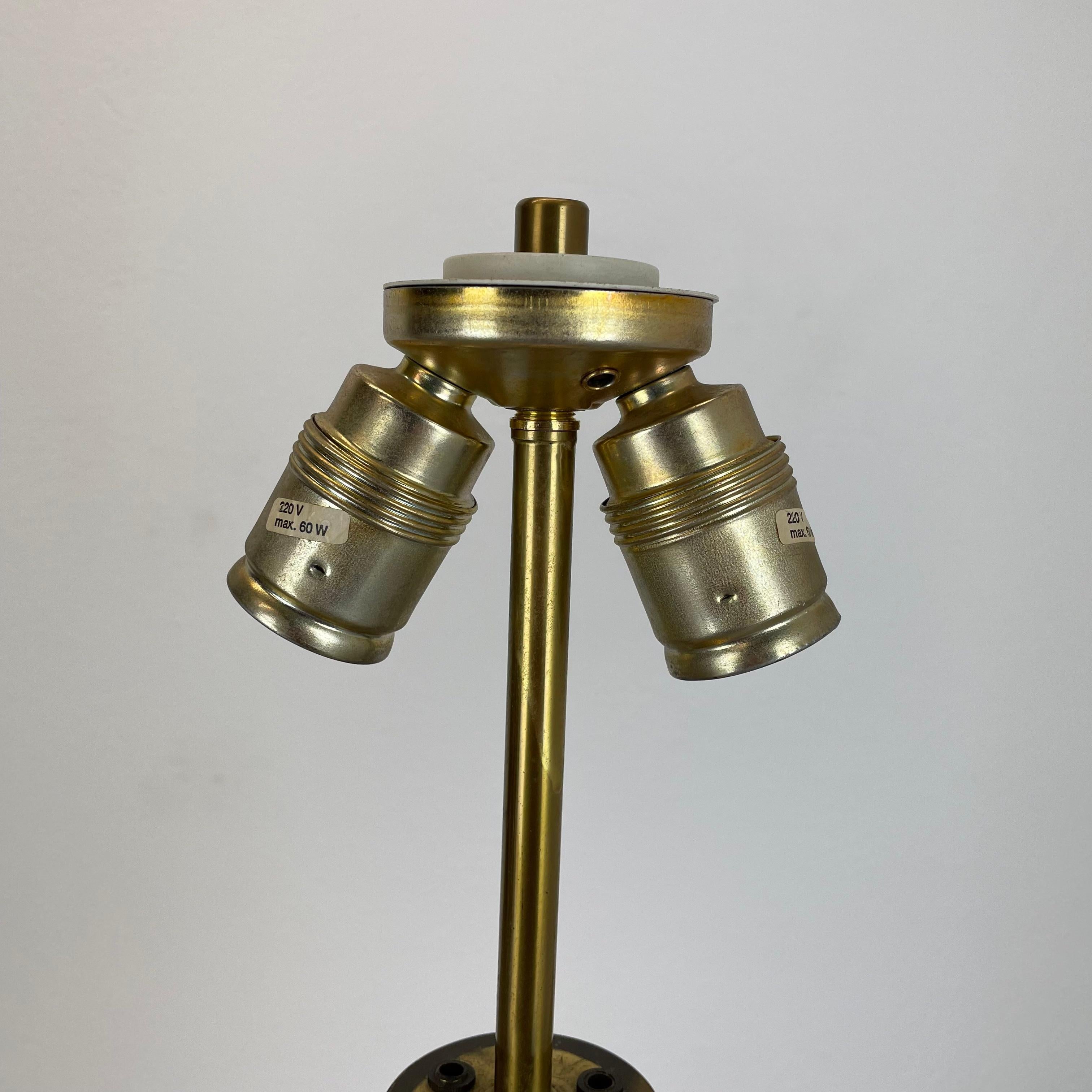 Metal Beautiful Original Hollywood Regency Bauhaus Brass Tripod Table Light, Austria 1 For Sale