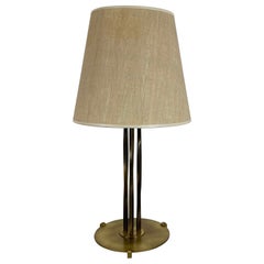 Preciosa lámpara de mesa trípode de latón BAUHAUS original de la época de Hollywood, Austria 1