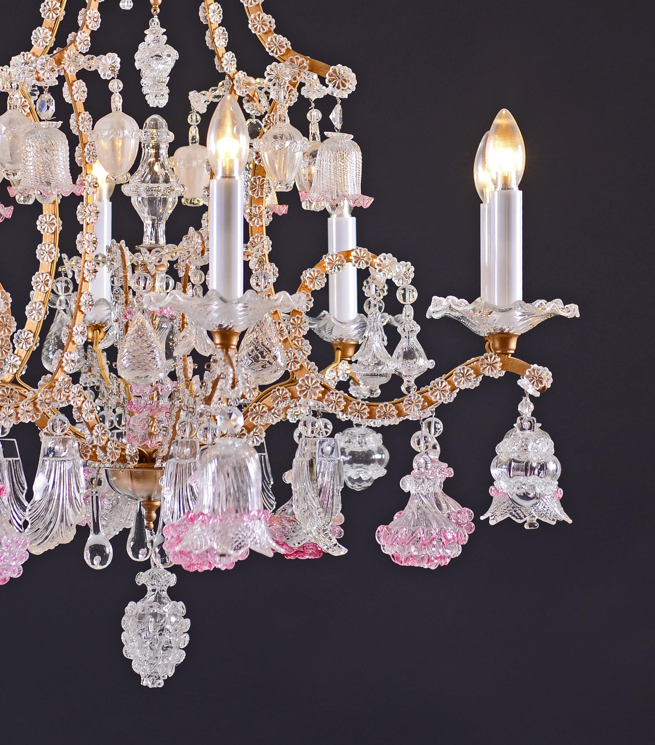 Austrian Beautiful Original Maria Theresia Chandelier in the Baroque Style from 1880 For Sale