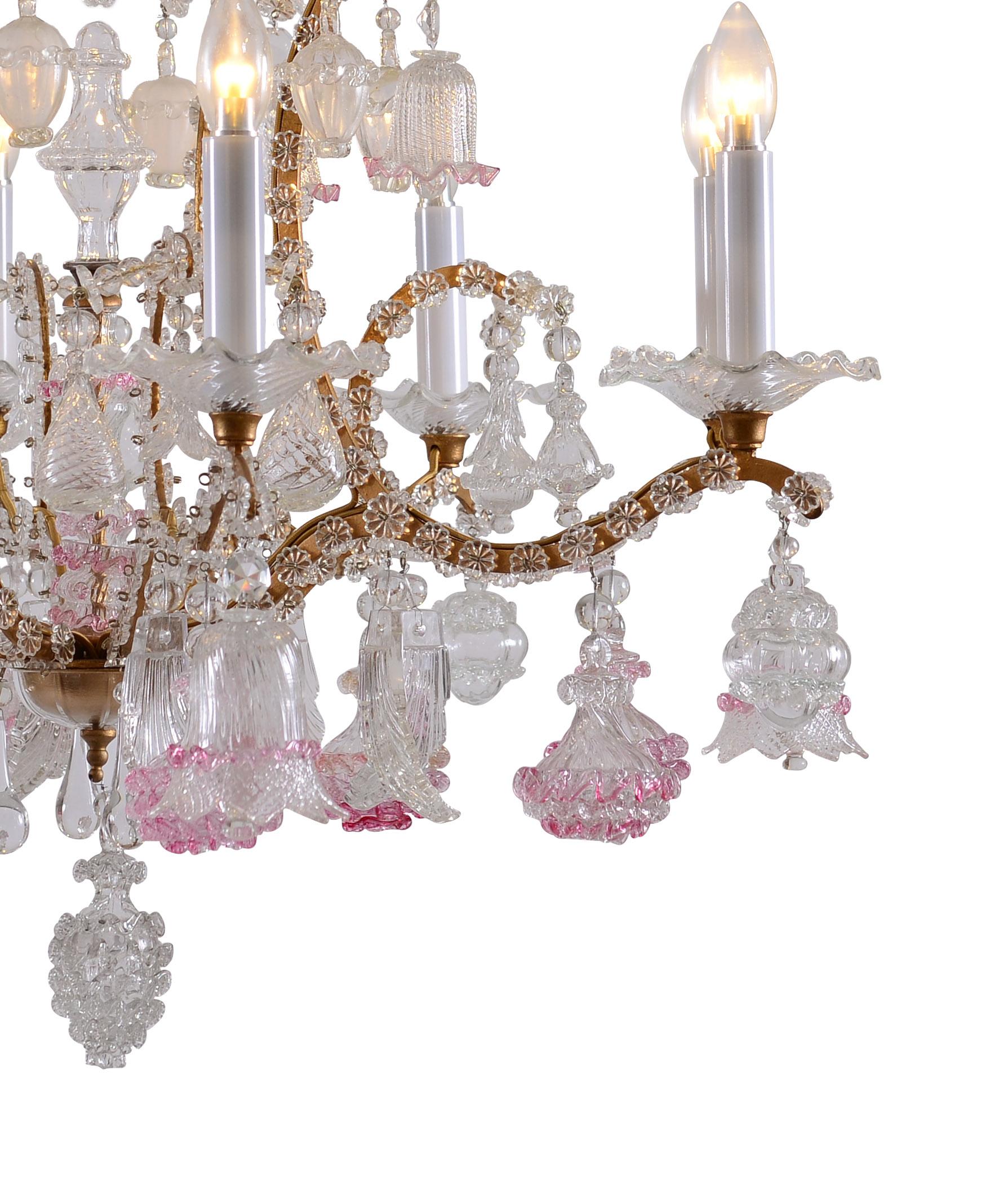 Late 19th Century Beautiful Original Maria Theresia Chandelier in the Baroque Style from 1880 For Sale