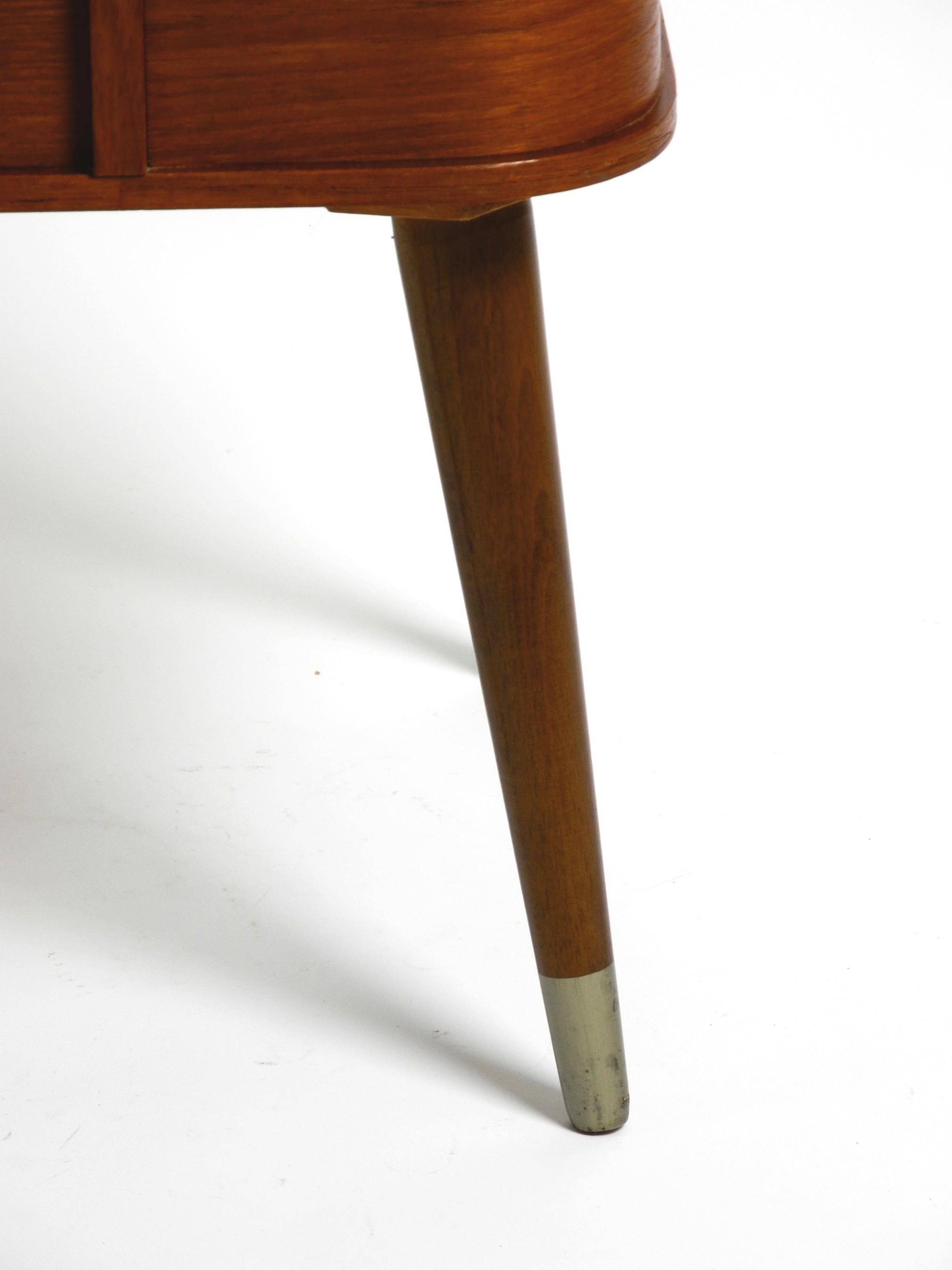 Beautiful original Mid Century sewing box with teak veneer and many compartments 4