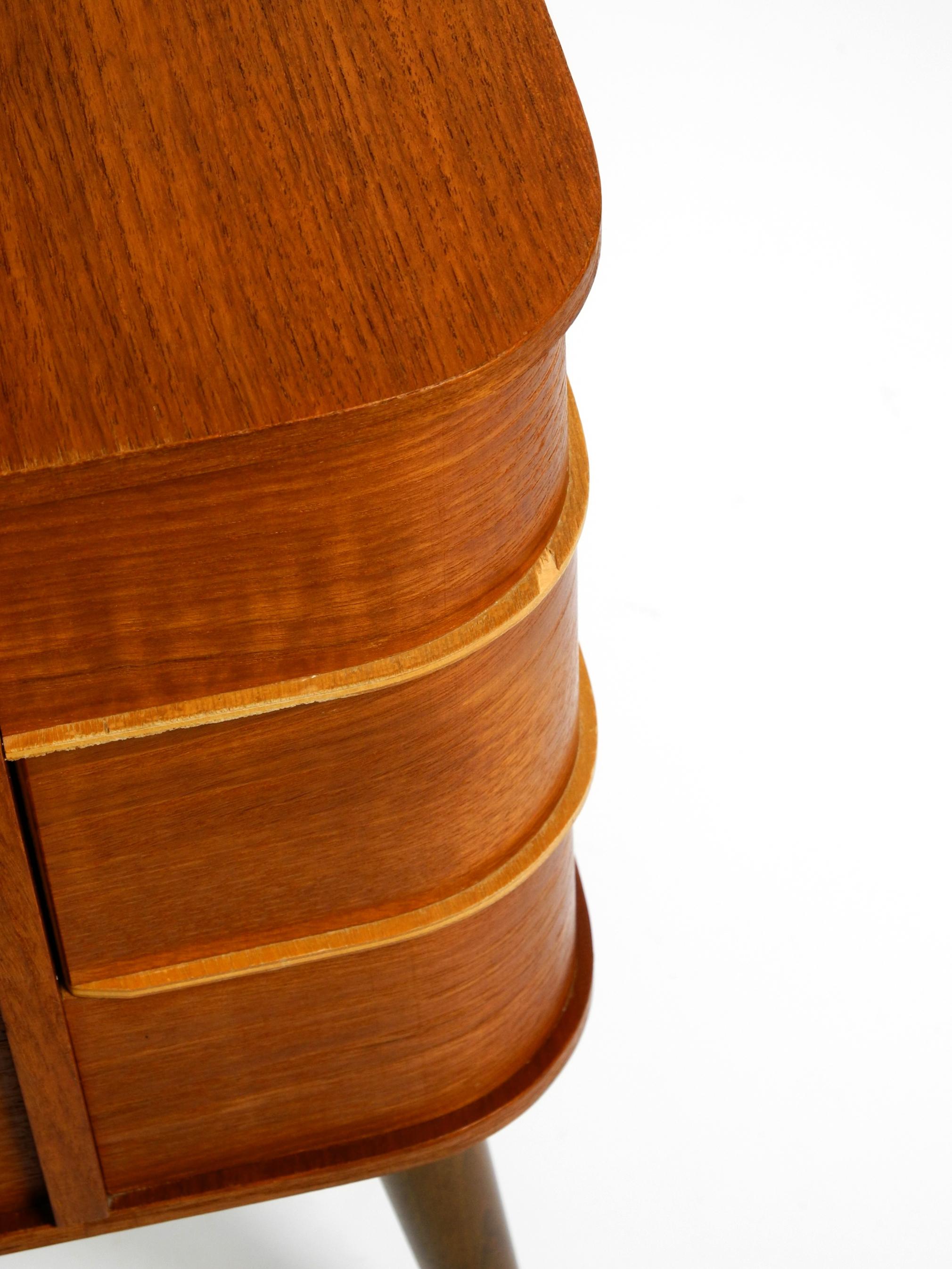 Beautiful original Mid Century sewing box with teak veneer and many compartments 2