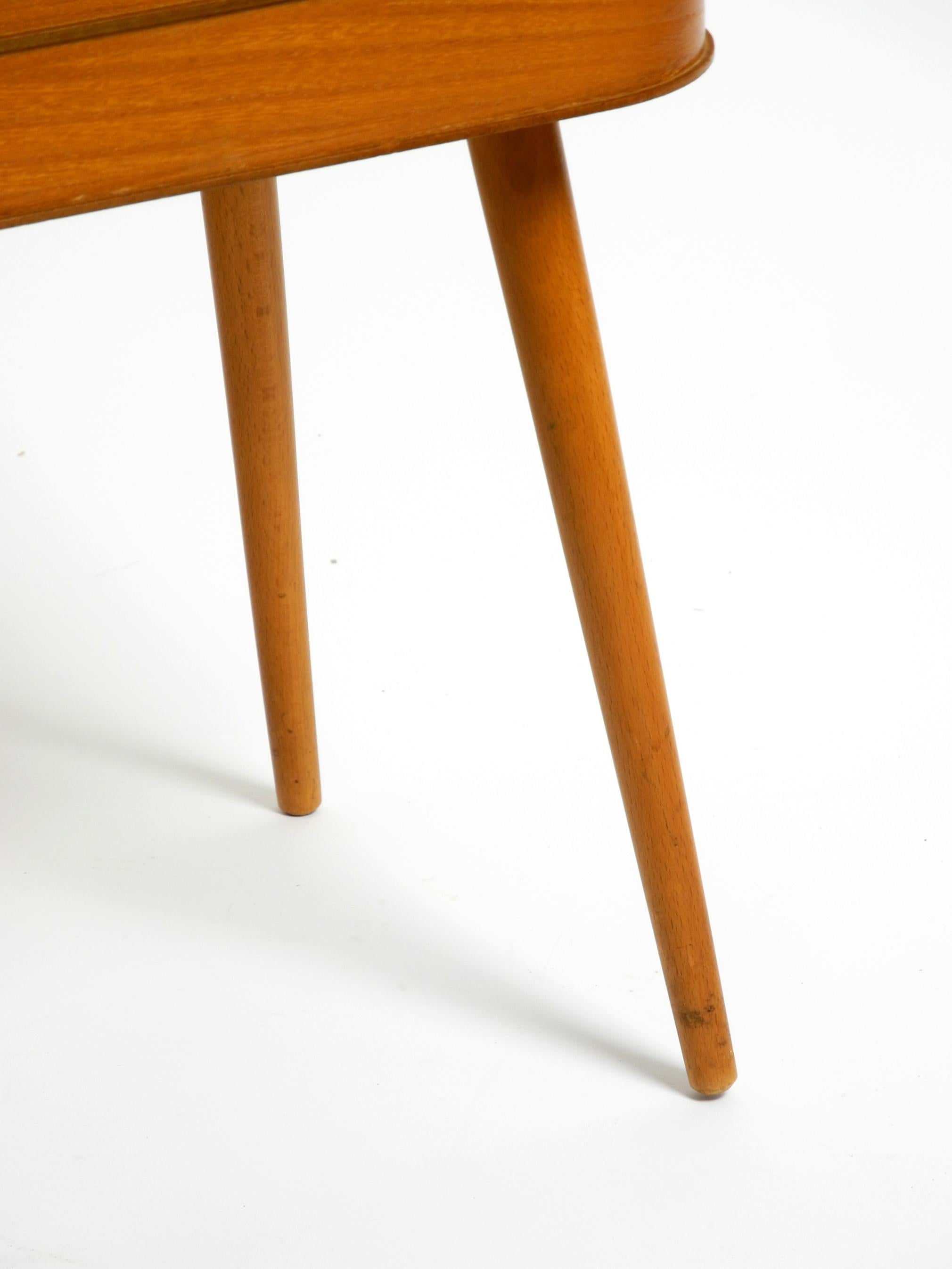 Beautiful original Mid Century teak sewing box with hinged compartments 5