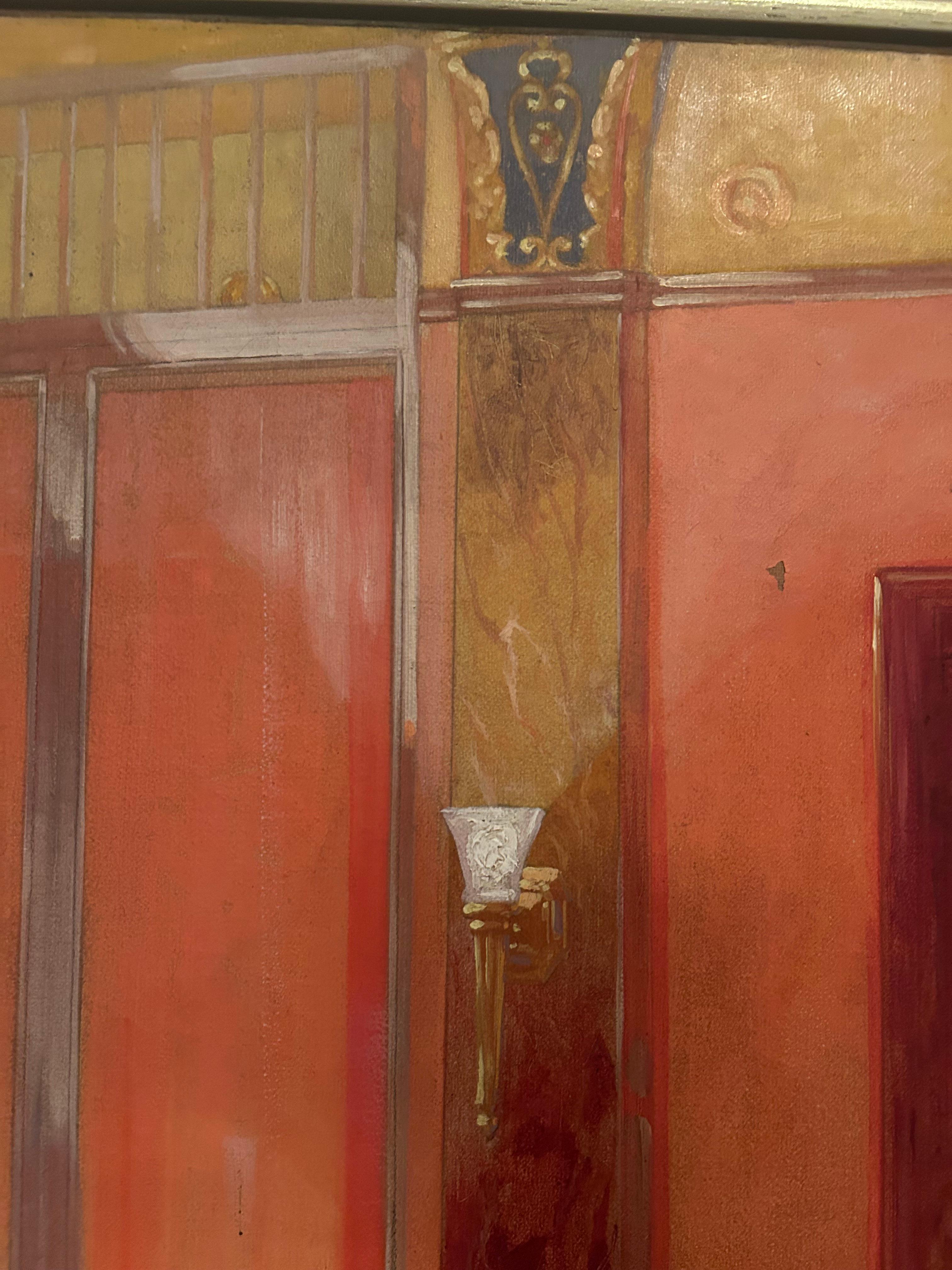 Hermosa Pintura Original de Elegante Vestidor de Baño Interior en Bueno estado para la venta en Hopewell, NJ