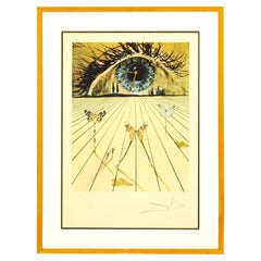 Beautiful Original Signed Limited Edition Salvador Dali Eye Butterfly Lithograph