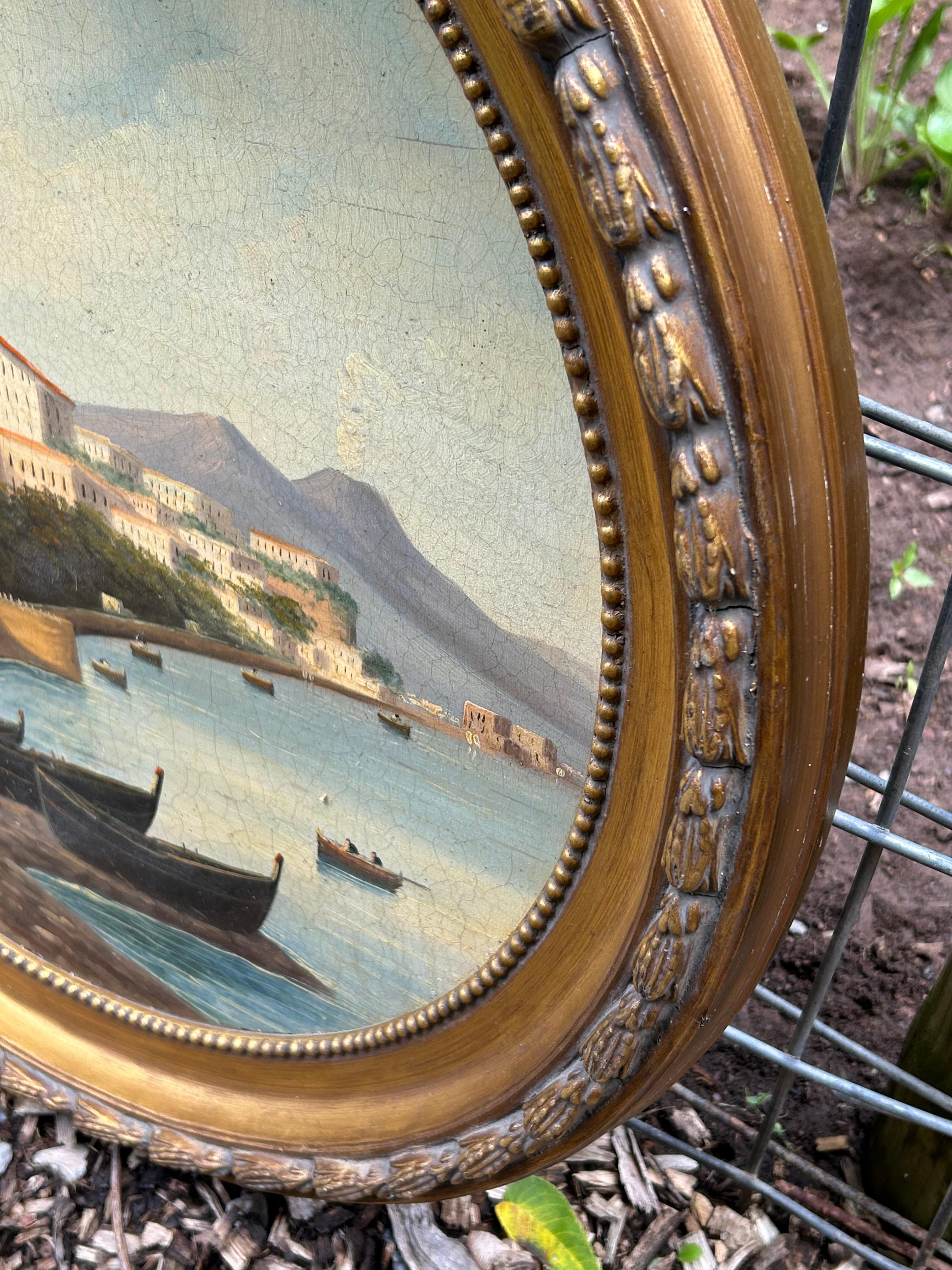 Schöne Original Vintage Italienisch Landschaft in Giltwood Frame im Angebot 2