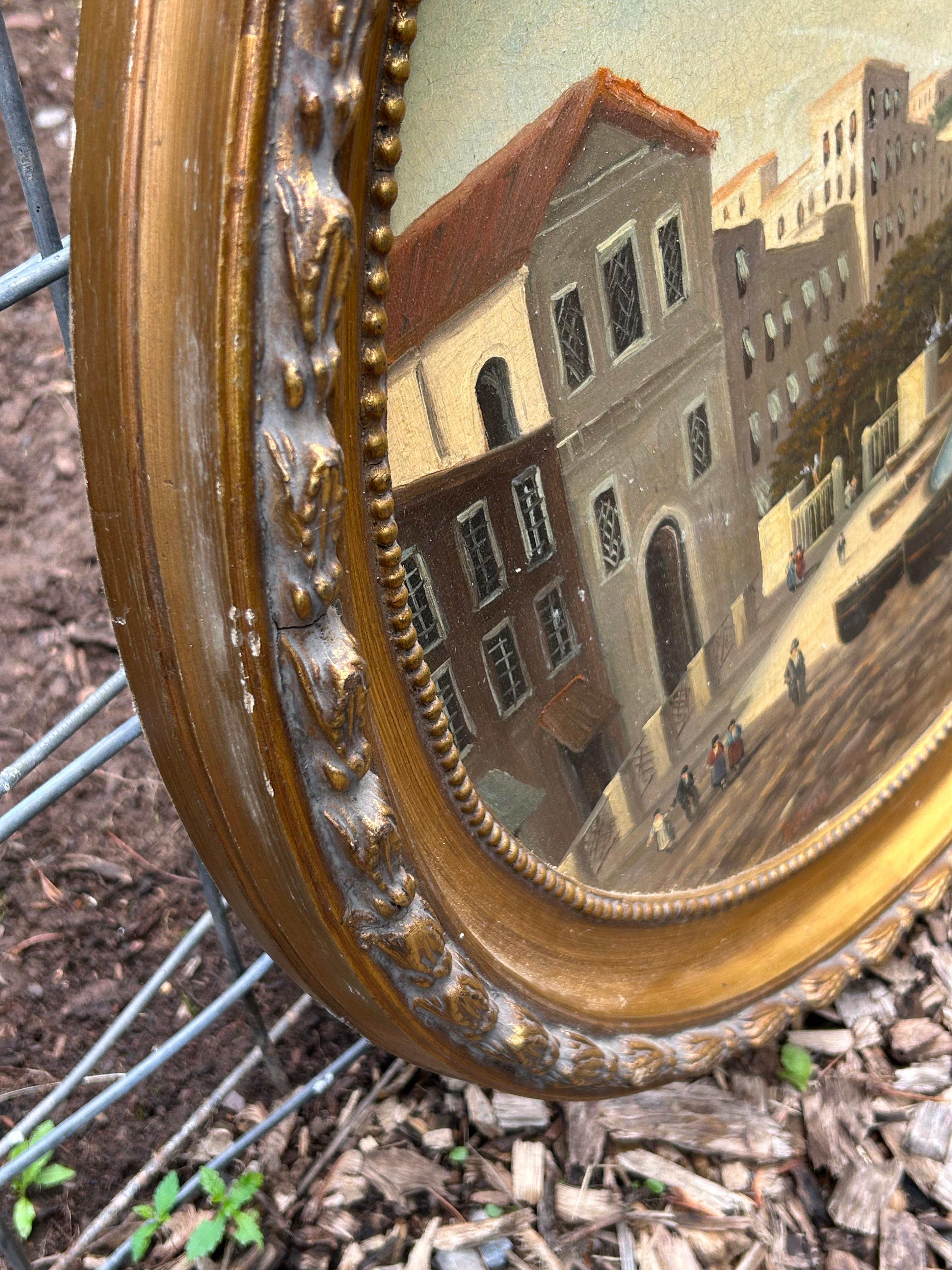 Schöne Original Vintage Italienisch Landschaft in Giltwood Frame im Angebot 3