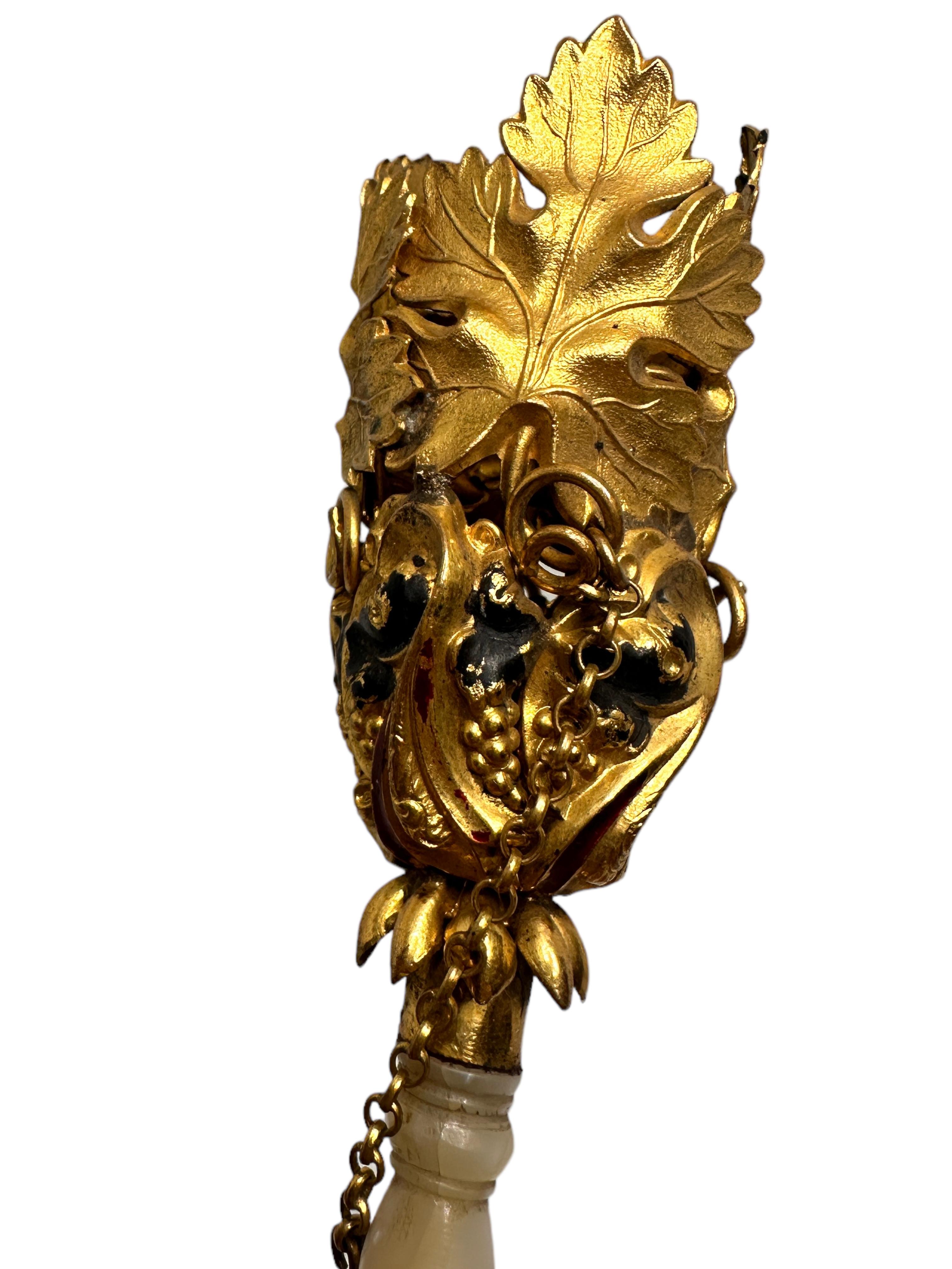 Beautiful Ormolu Tussie Mussie 19th C. Grapes & Vine Leaves Posy Holder 1860s For Sale 4