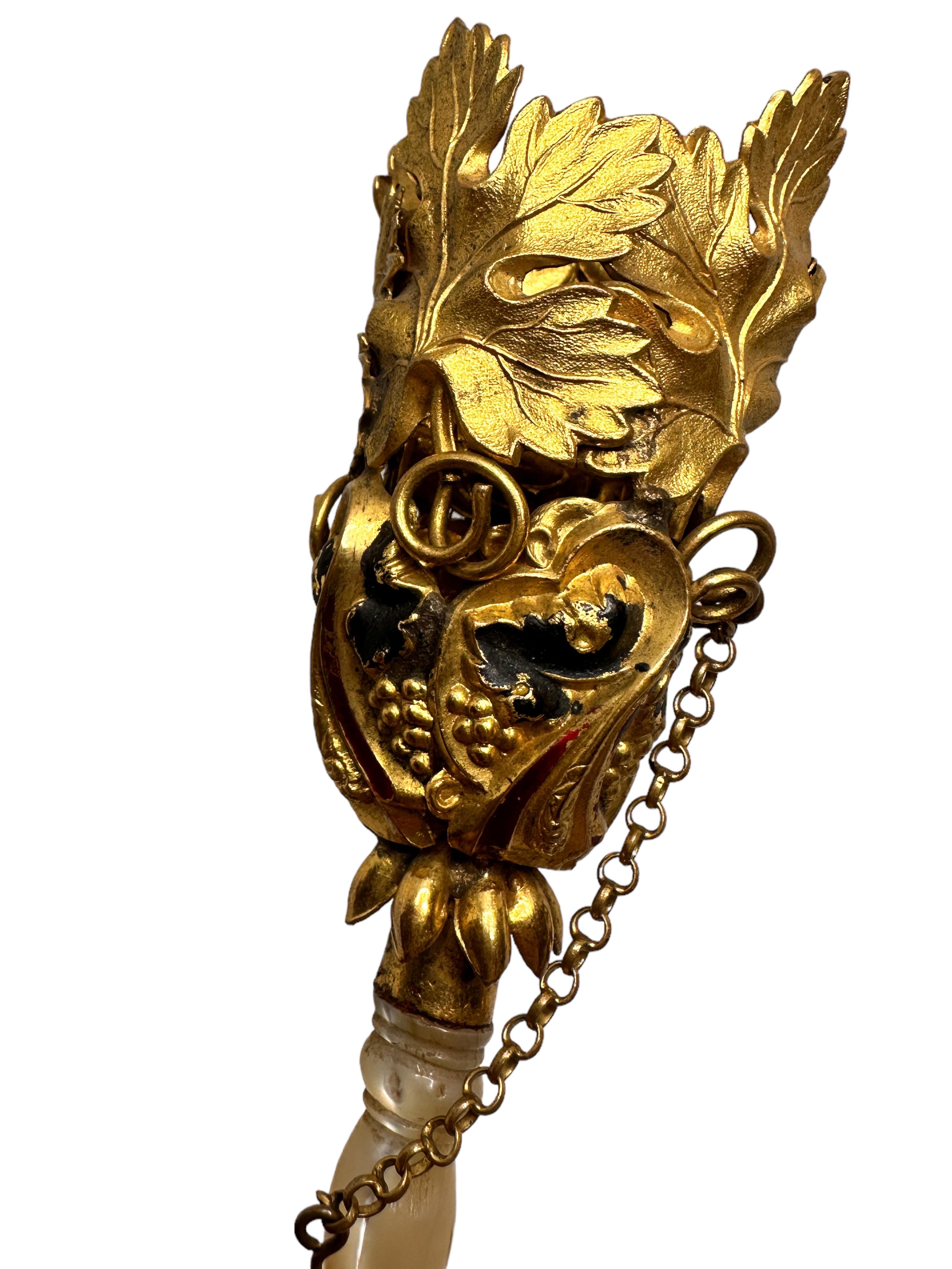 Beautiful Ormolu Tussie Mussie 19th C. Grapes & Vine Leaves Posy Holder 1860s 5