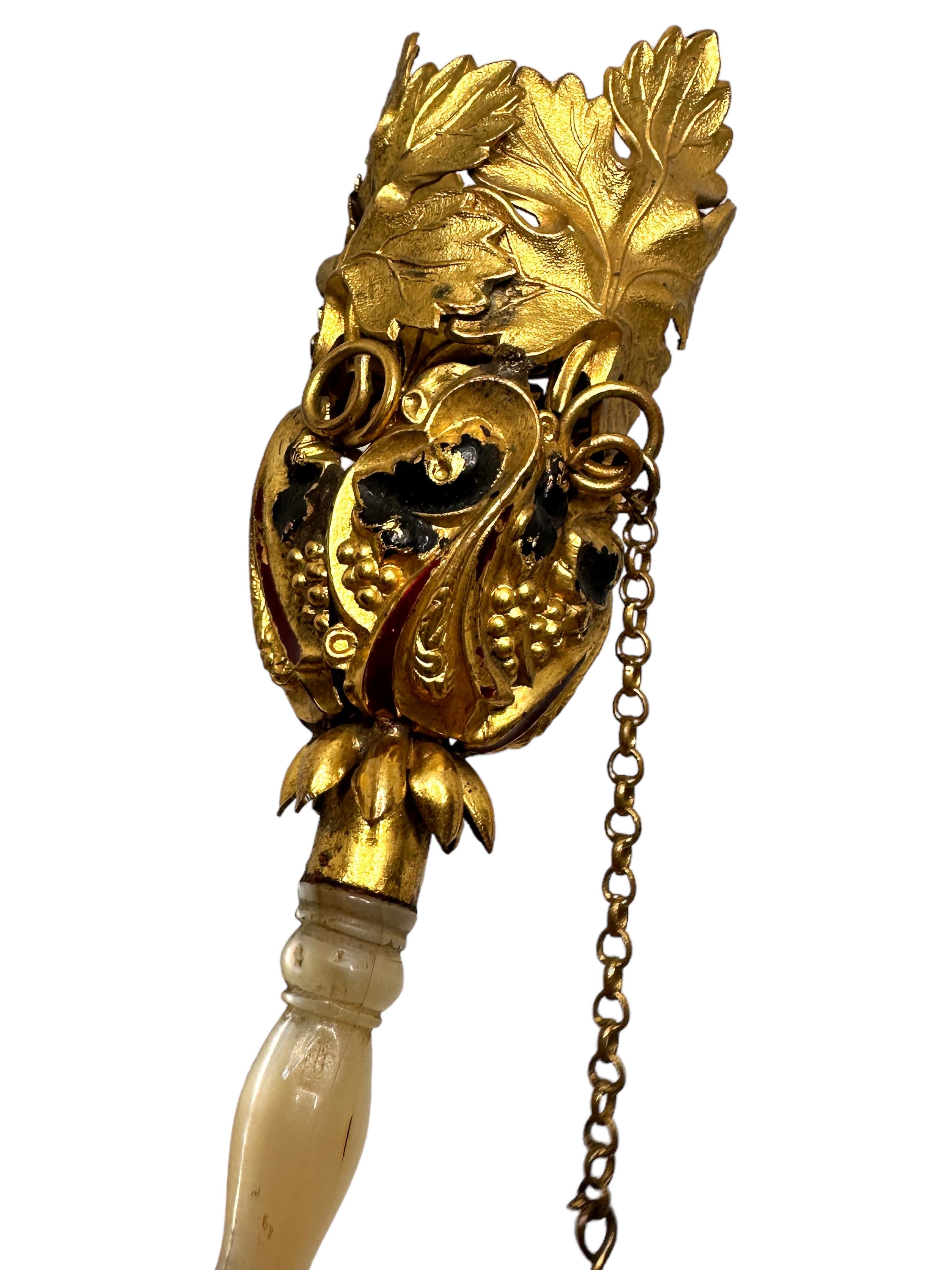 Beautiful Ormolu Tussie Mussie 19th C. Grapes & Vine Leaves Posy Holder 1860s For Sale 6