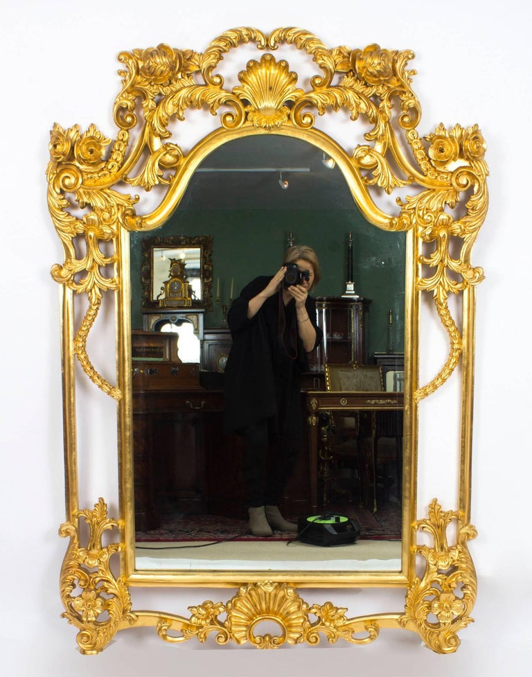 Beautiful Ornate Large Italian Gilded Decorative Mirror