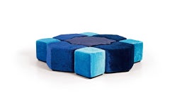 Beautiful Ottoman Frame in Solid Timber and  Wood Composed of Nine Units