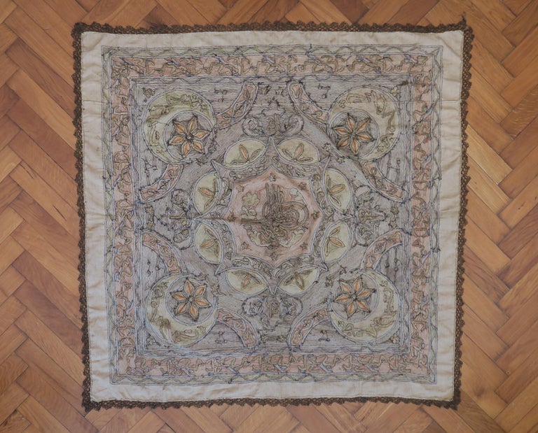 Beautiful Ottoman Gold Embroidered Blanket For Sale at 1stDibs