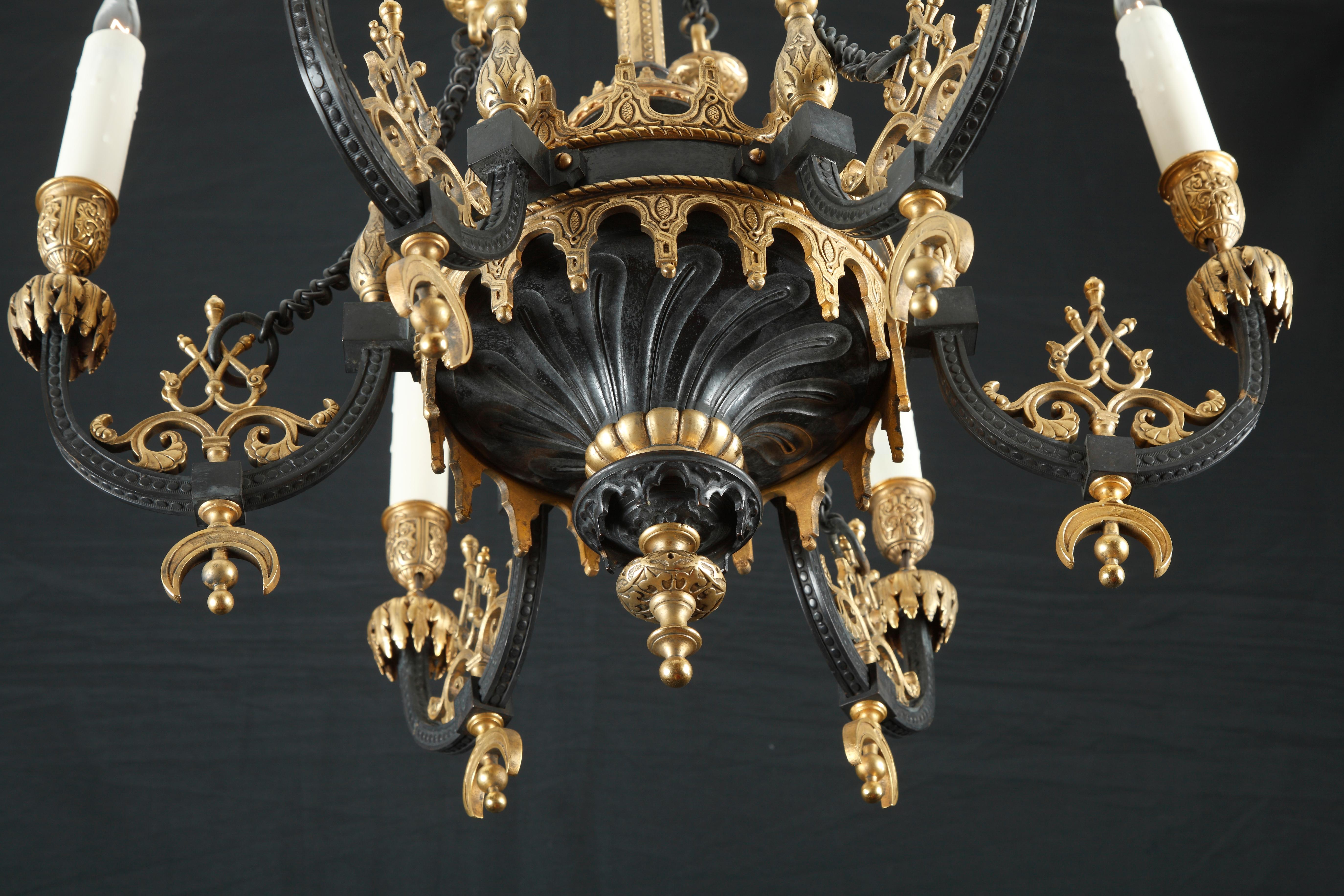 Beautiful Ottoman Style Chandelier Attributed to F. Barbedienne, France, c. 1870 In Good Condition For Sale In PARIS, FR