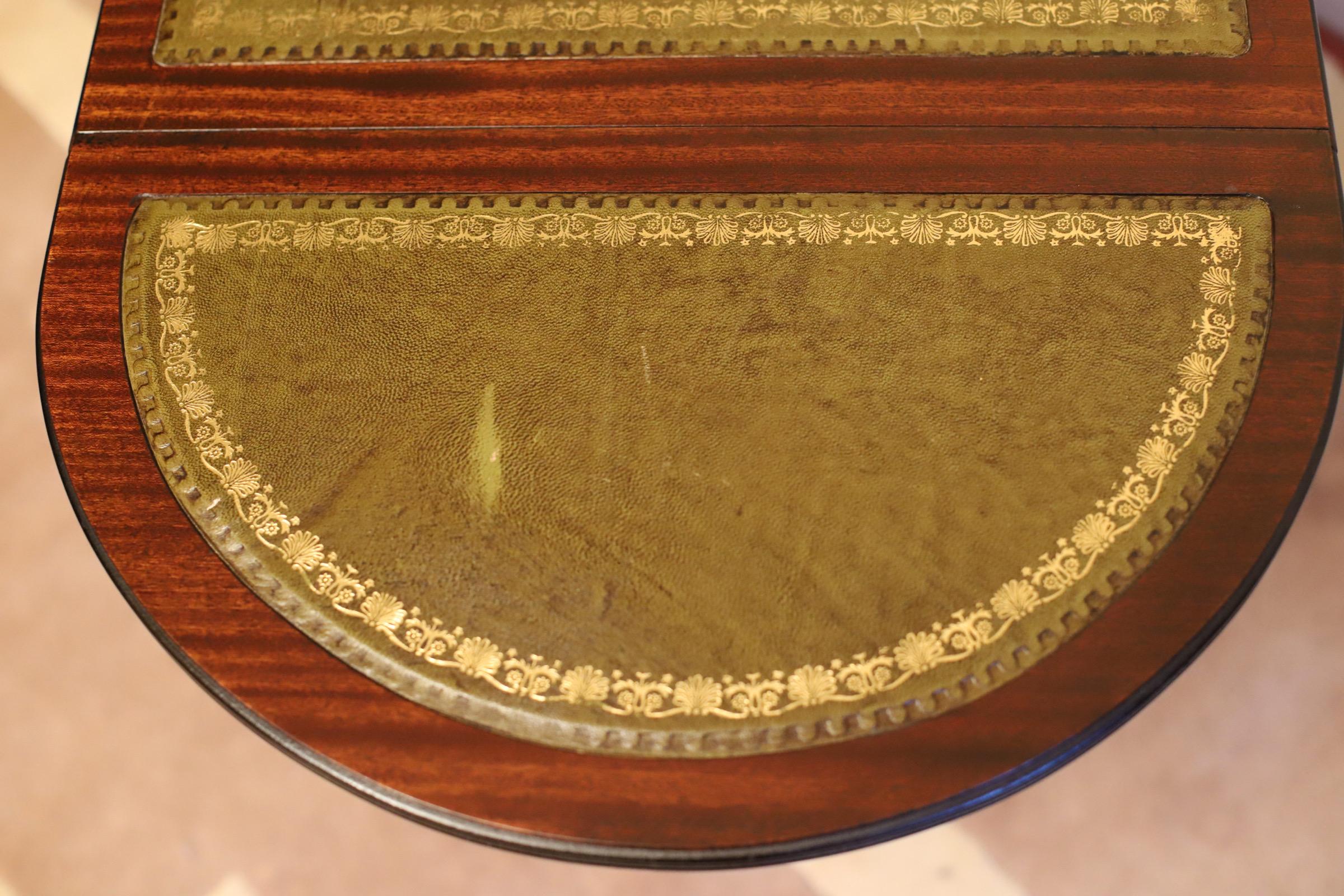 Beautiful Oval Folding Caffe Table With Leather Top For Sale 3