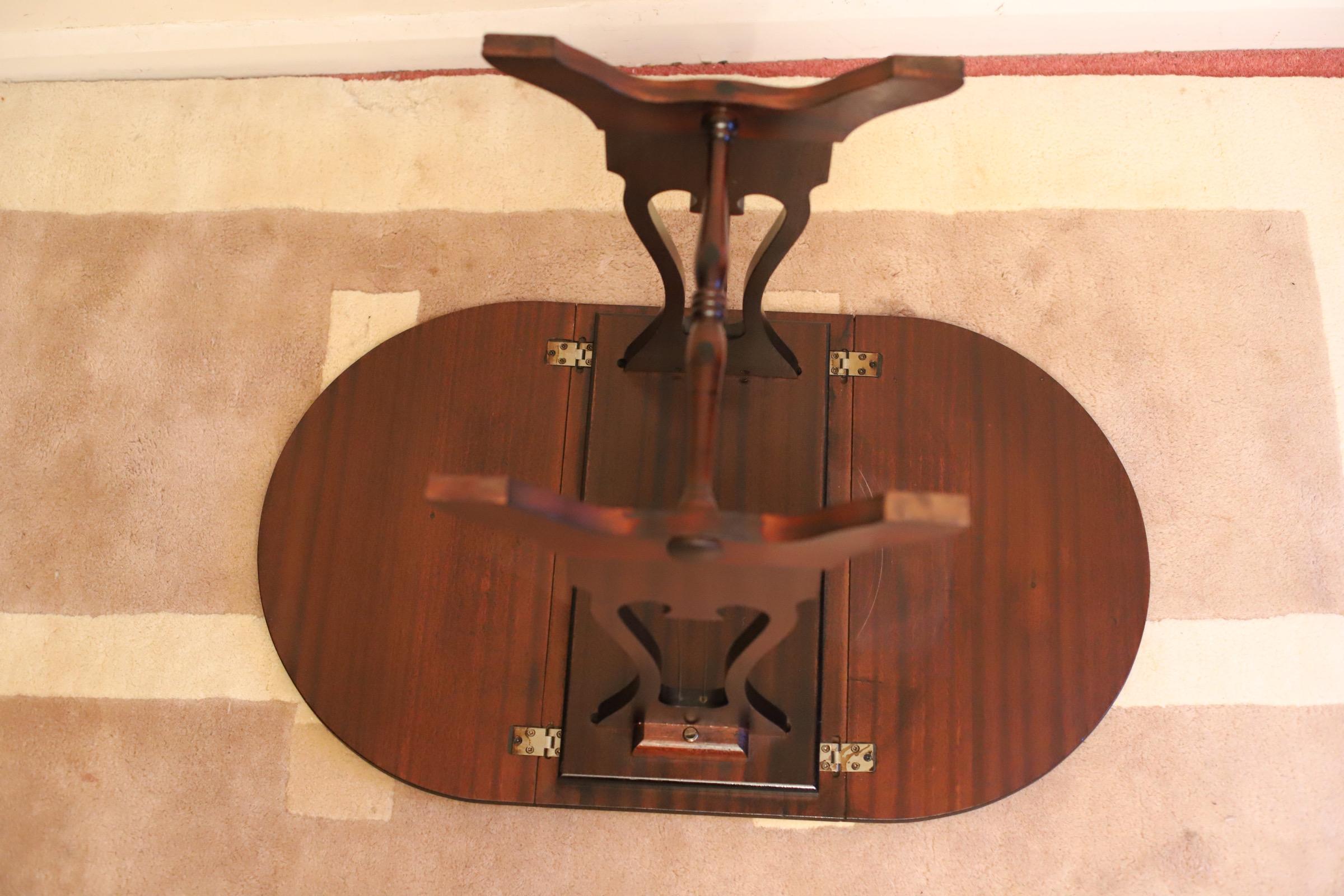 Beautiful Oval Folding Caffe Table With Leather Top For Sale 8