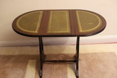 Beautiful Oval Folding Caffe Table With Leather Top