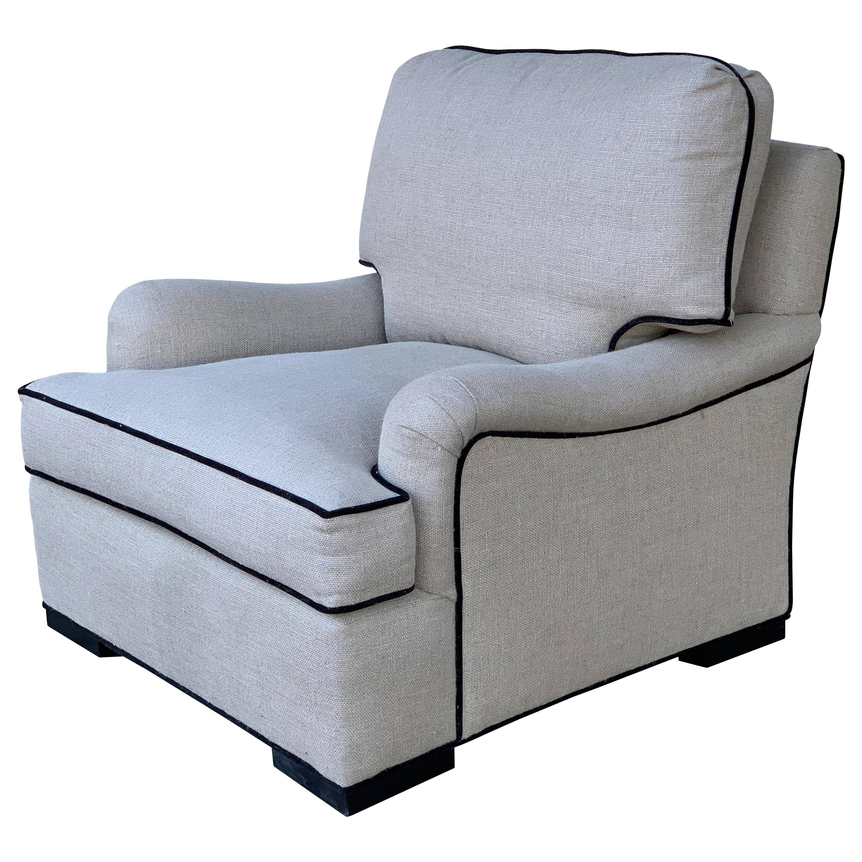 Beautiful Oversize Armchair in Cream Cotton Mix Upholstery