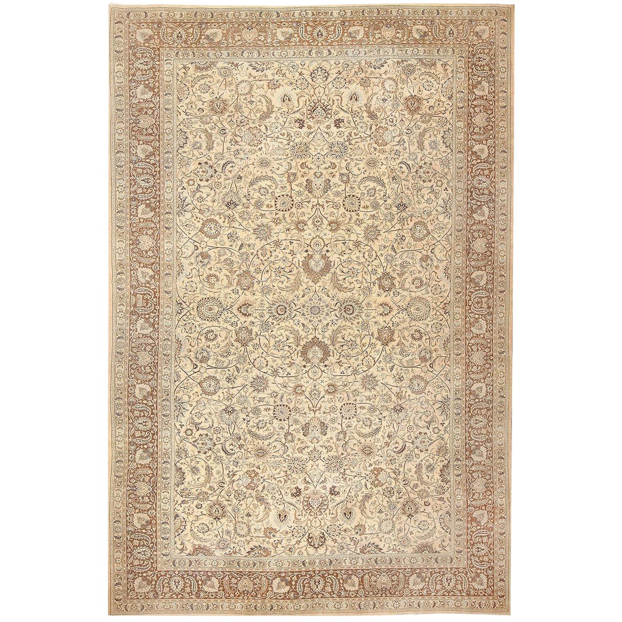 Antique Brown Khorassan Rug. Size: 15 ft 4 in x 23 ft 8 in