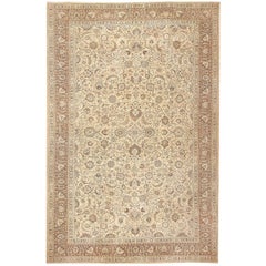 Tapis Khorassan Brown antique. Taille : 15 pieds 4 po. x 23 pieds 8 po.