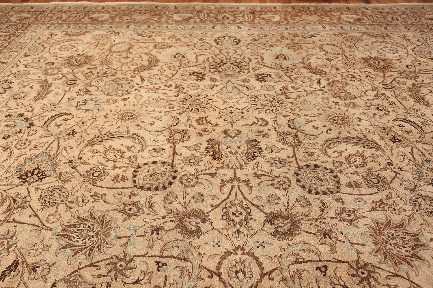 Hand-Knotted Antique Brown Khorassan Rug. Size: 15 ft 4 in x 23 ft 8 in For Sale
