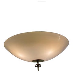 Bellissimo Paavo Tynell Flush Mount Model No. 1088, ottone e vetro, Idman anni '50
