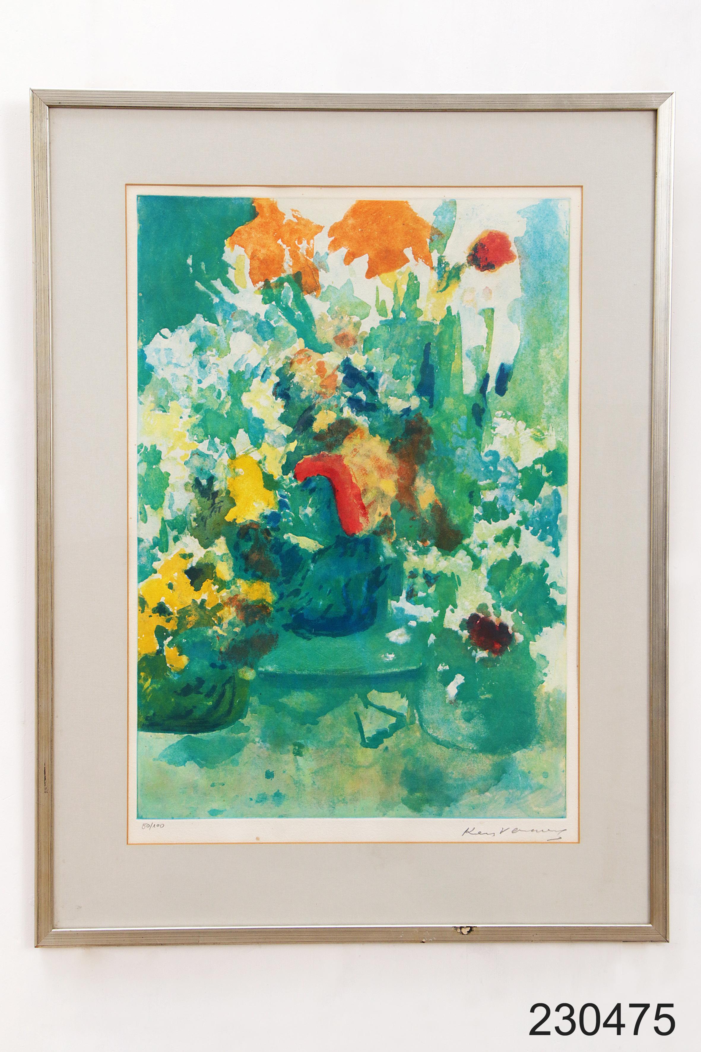 Beautiful painting by Kees Verwey Flower Still Life Signed (1900-1995) Haarlem. For Sale 7