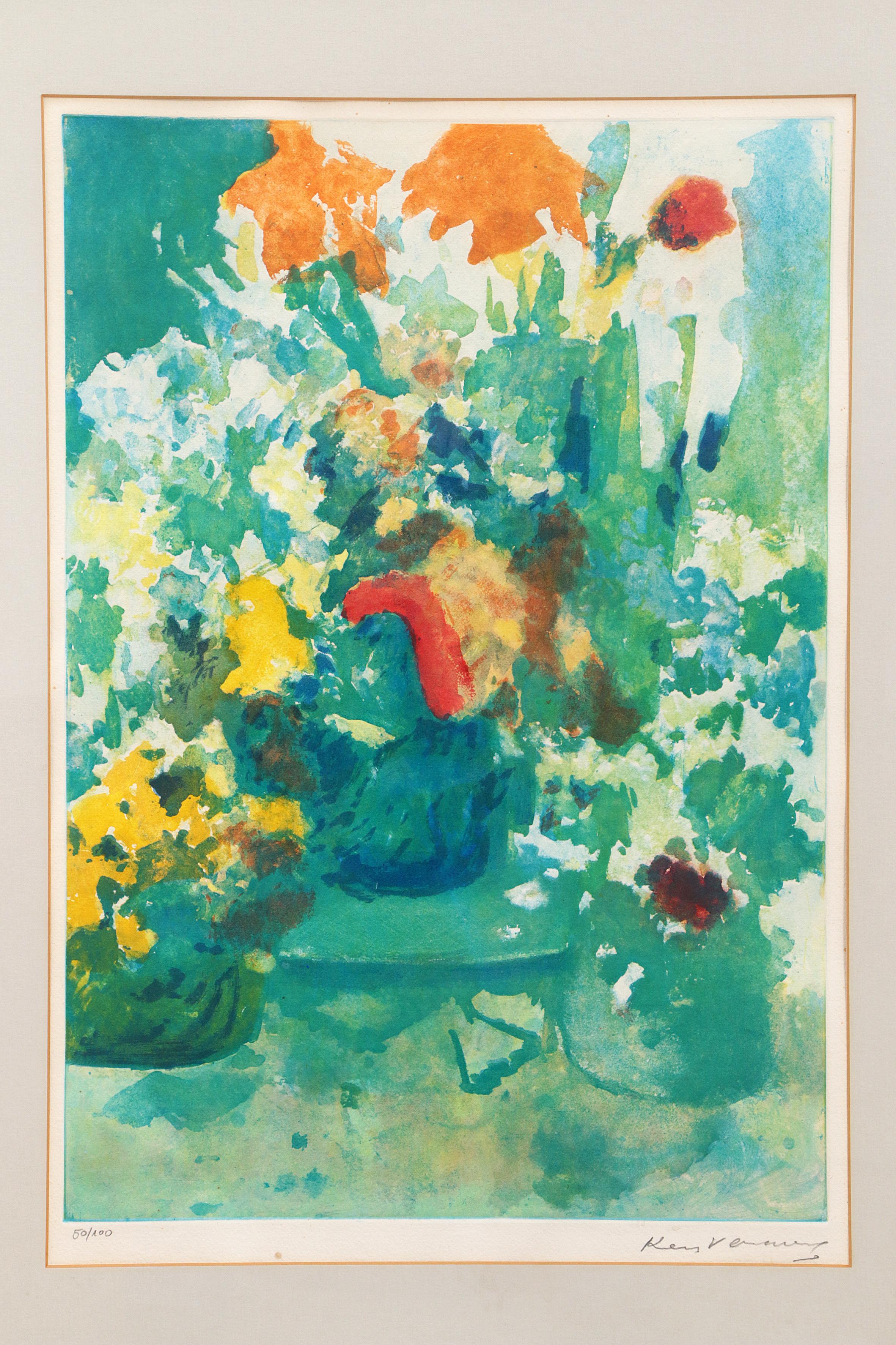 Dutch Beautiful painting by Kees Verwey Flower Still Life Signed (1900-1995) Haarlem. For Sale