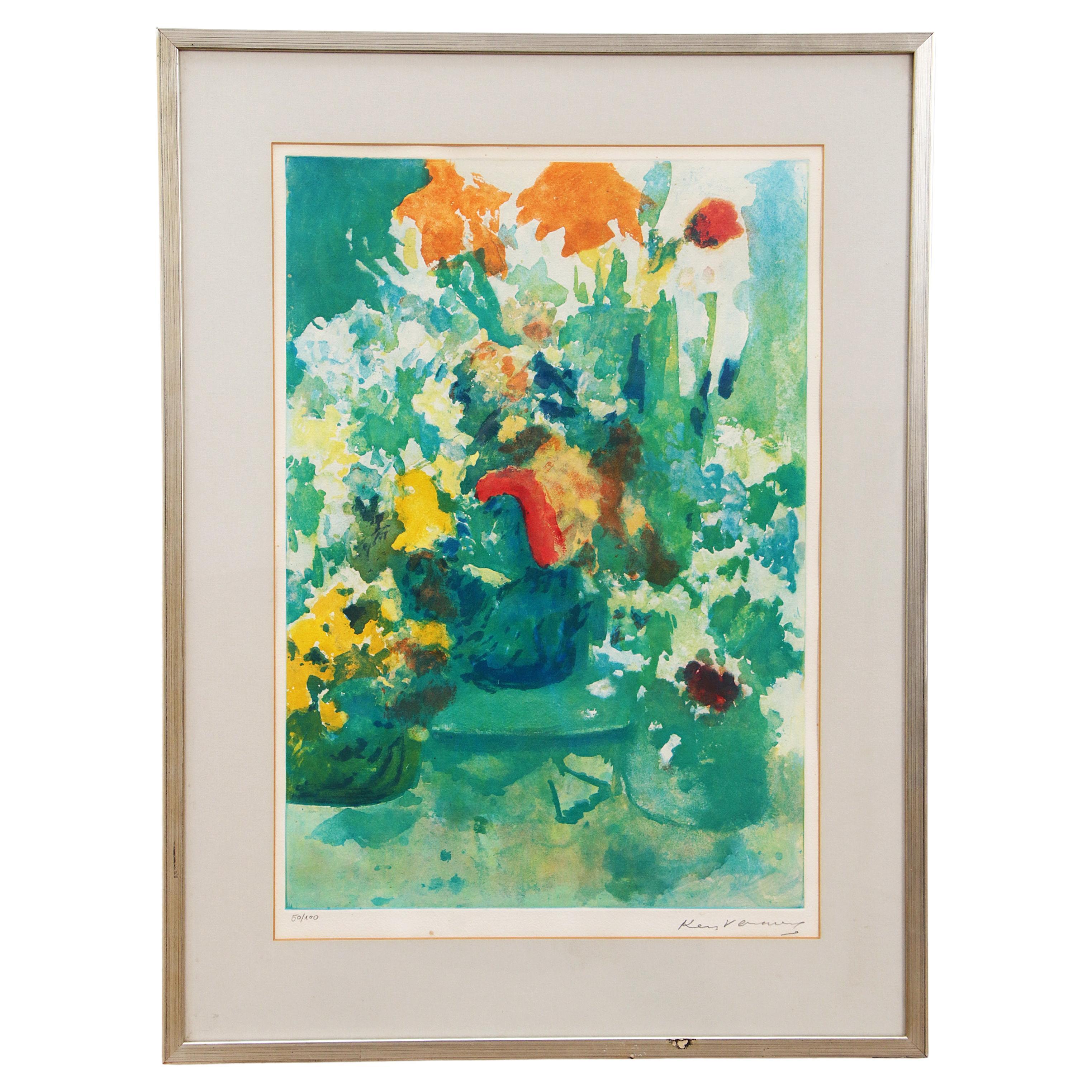 Beautiful painting by Kees Verwey Flower Still Life Signed (1900-1995) Haarlem. For Sale