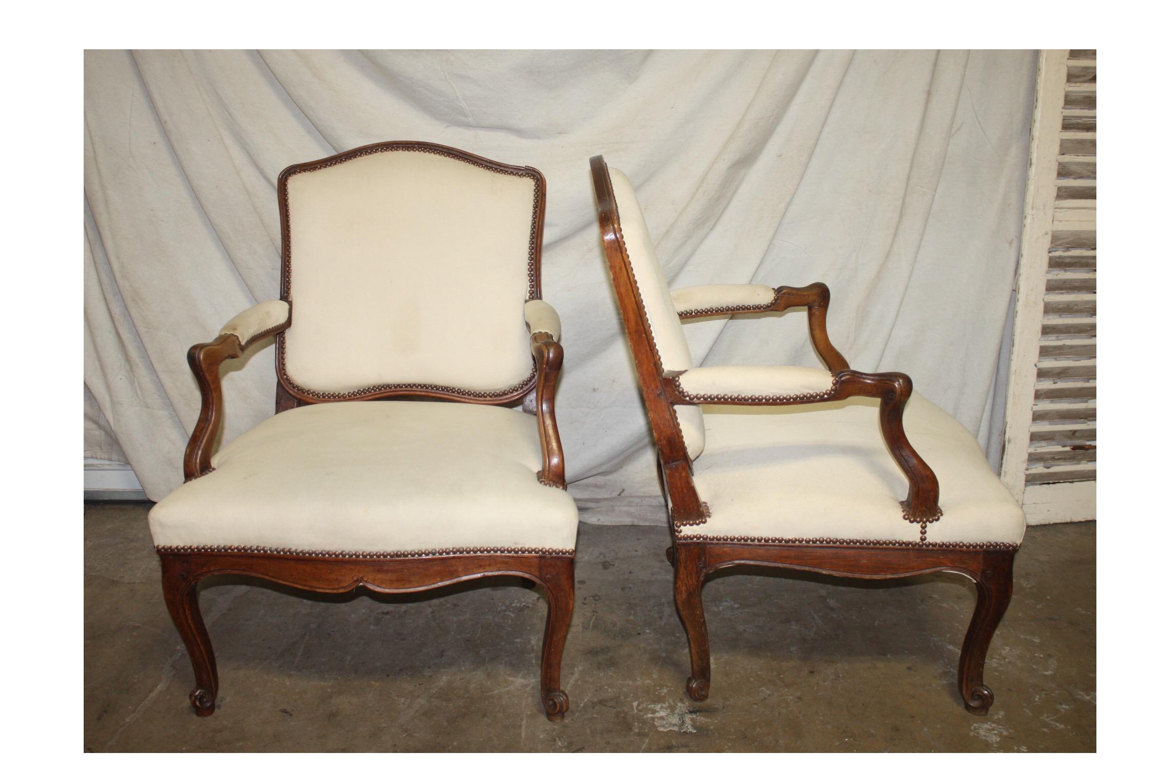 Beautiful pair of 18th century French armchairs.