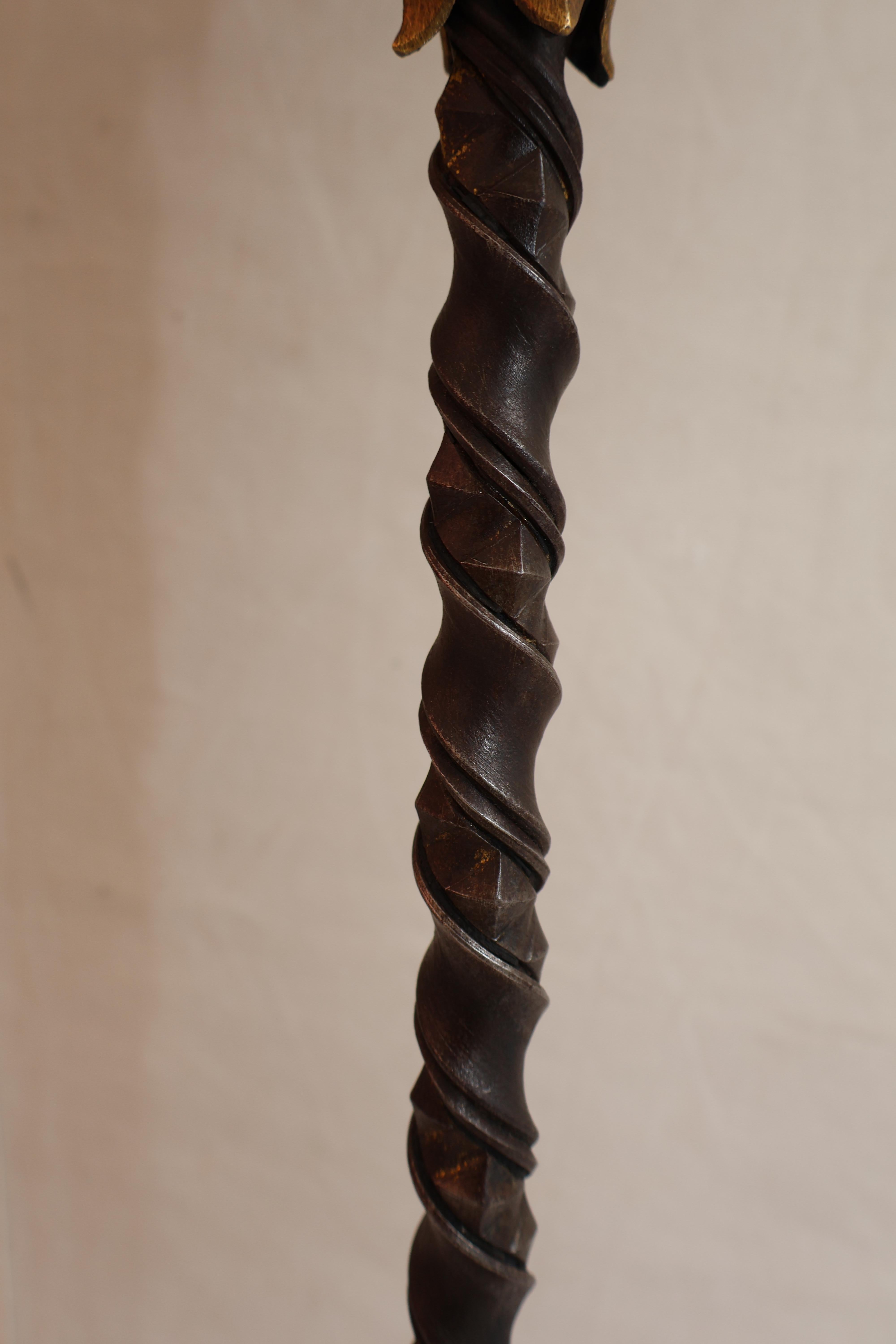 Preciosa pareja de antorchas de hierro/bronce/latón de los años 20 Colonial español en venta