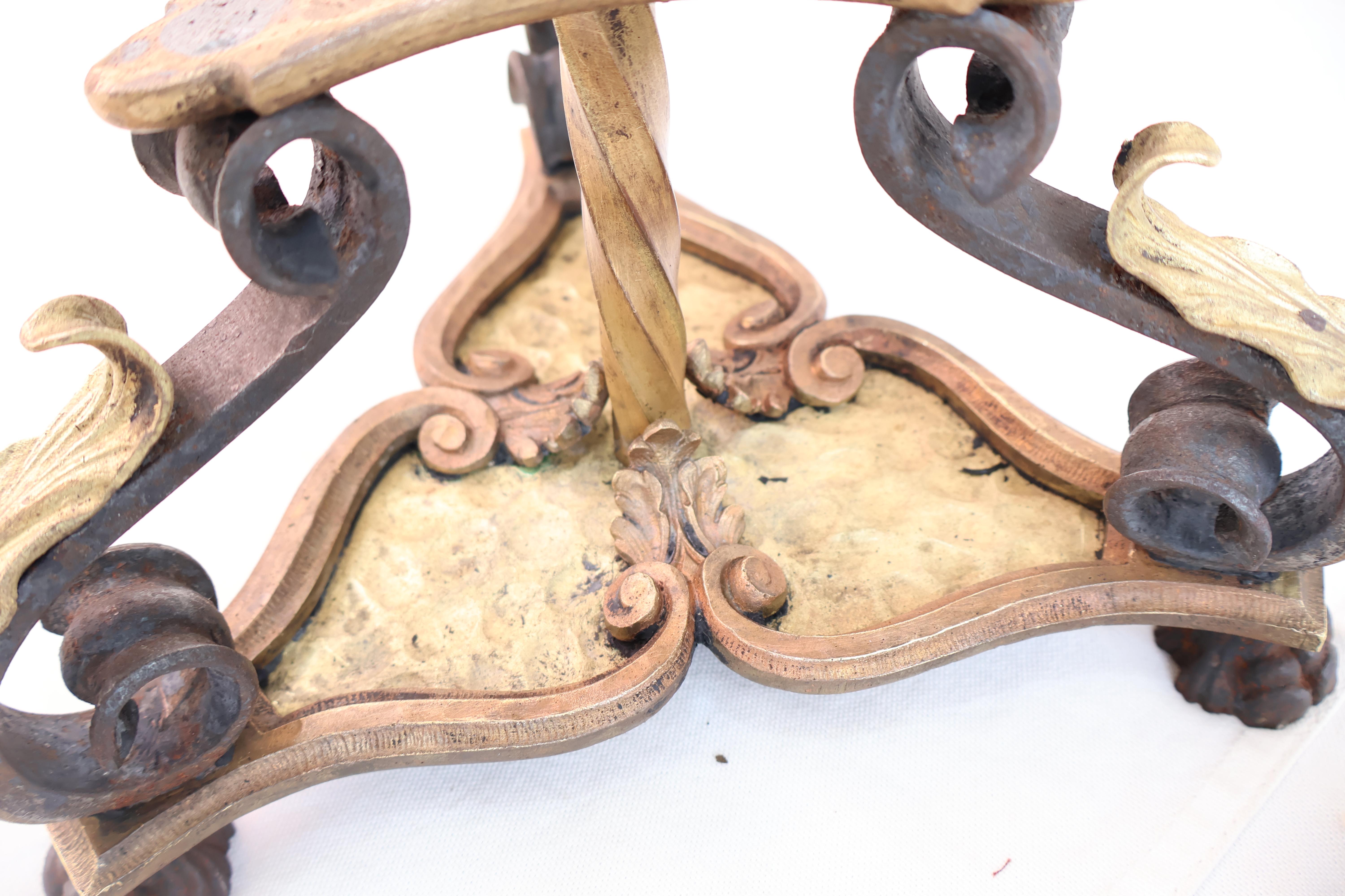 Preciosa pareja de antorchas de hierro/bronce/latón de los años 20 en venta 1