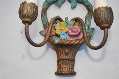 Beautiful Pair of 1920s Plaster Sconces