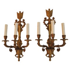 Vintage Beautiful pair of 1940's French Empire style sconces