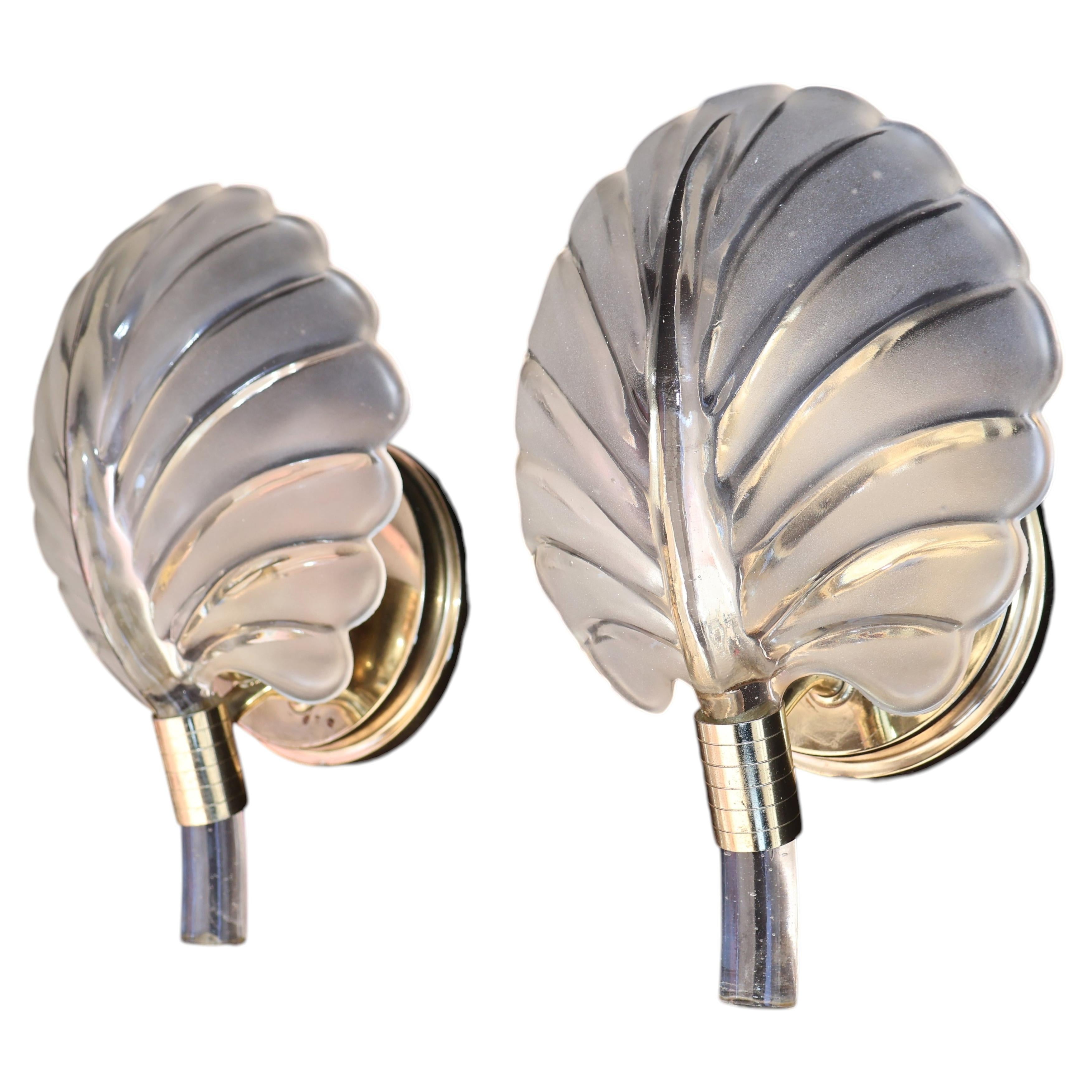 Beautiful pair of 1970's Murano glass sconces